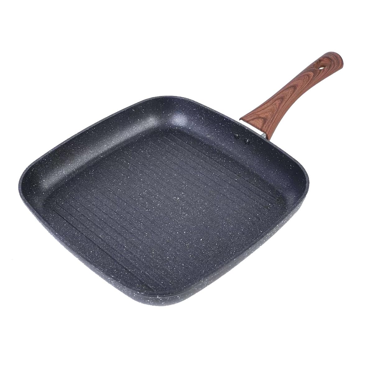 Davnjcka Nonstick 11 Square Grill Pan for Steak, Granite Coating for Gas Induction All Stovetops Compatible (11 X 11 X 1.7 inch