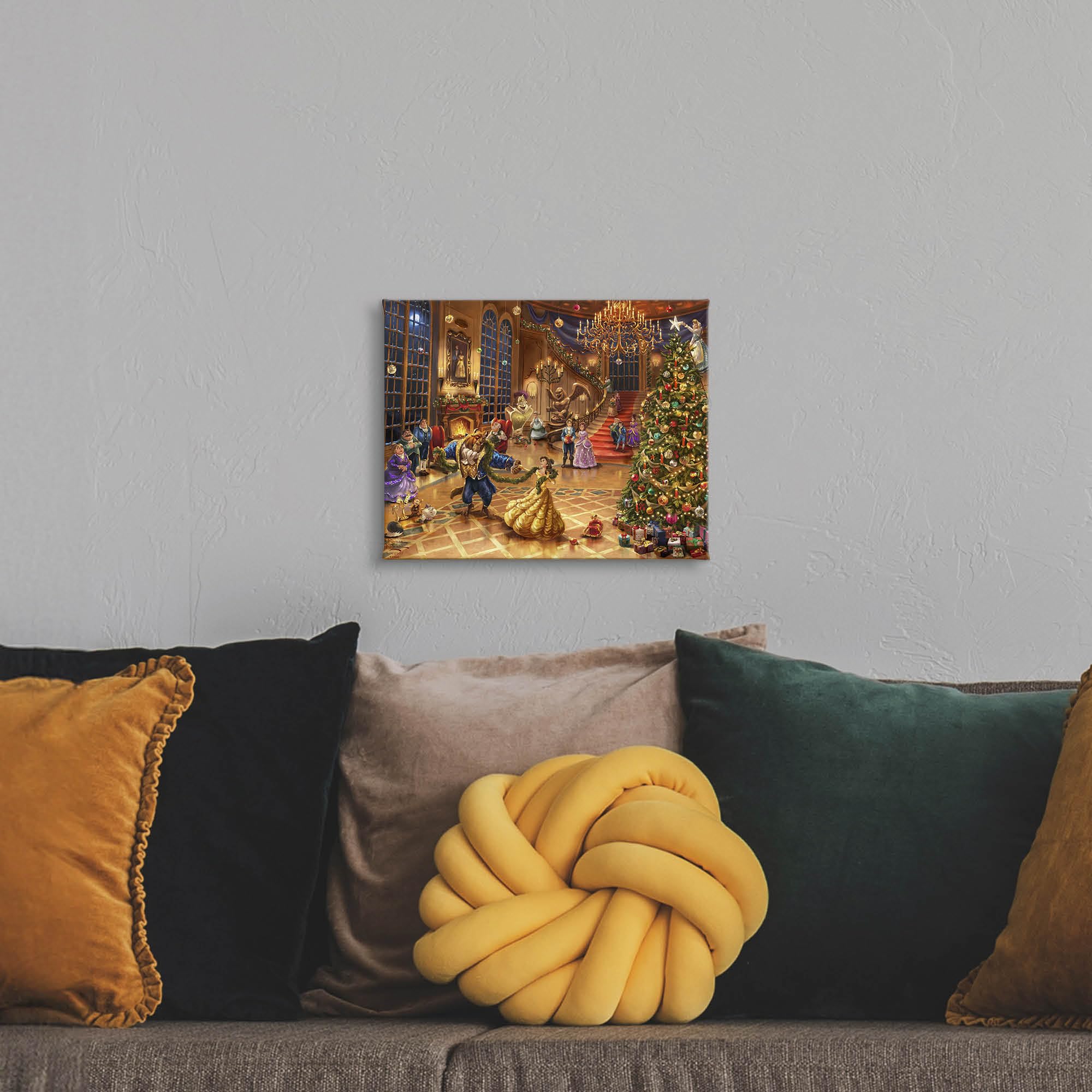 Thomas Kinkade Disney Beauty And The Beast (Beauty & The Beast Christmas Celebration, 8'' X 10'')