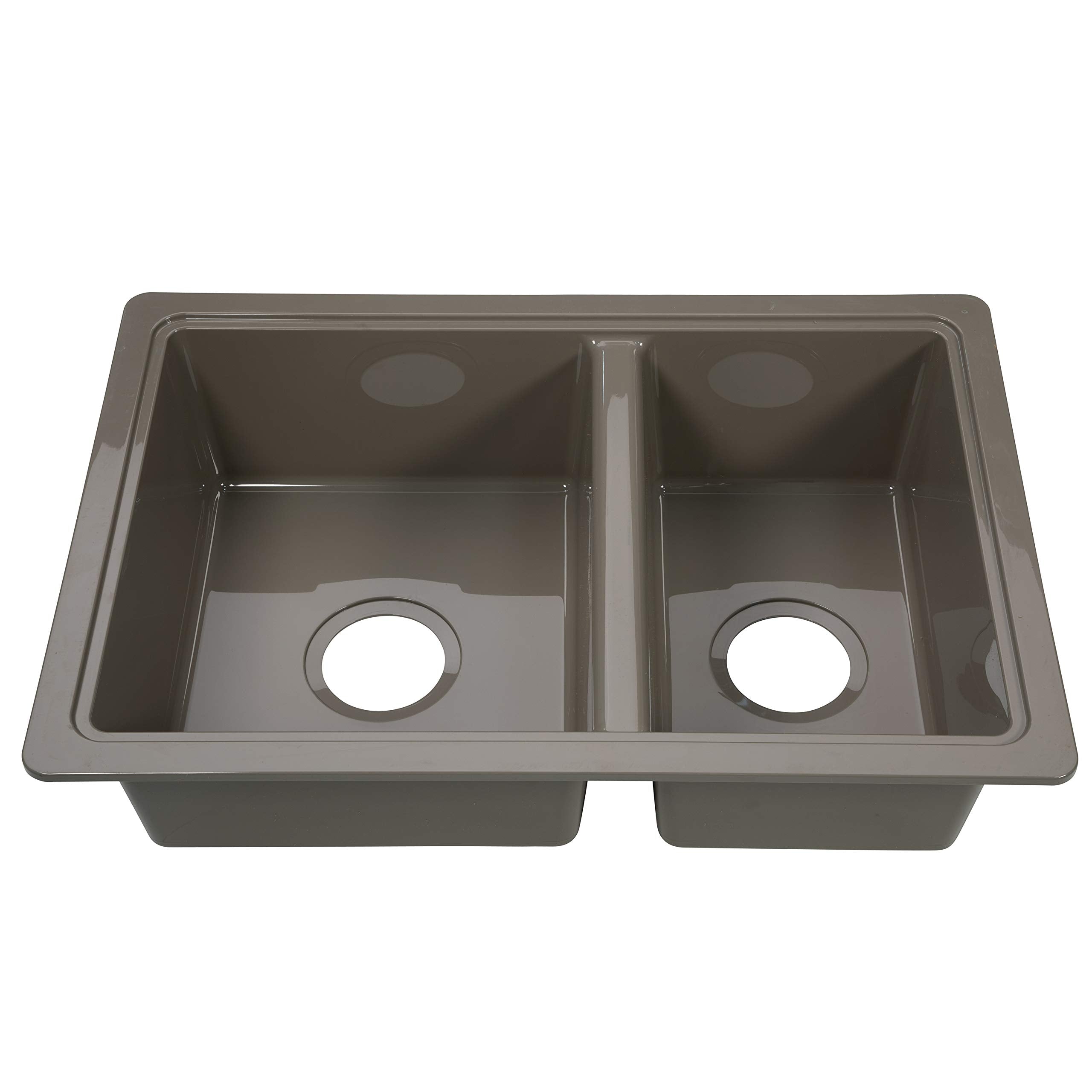 Cecipa Rv Double Kitchen Galley Sink - 25'' X 17'' X 6.6'' Stainless Steel Color Abs Plastic For 5Th Wheel, Travel Trailer, Camp