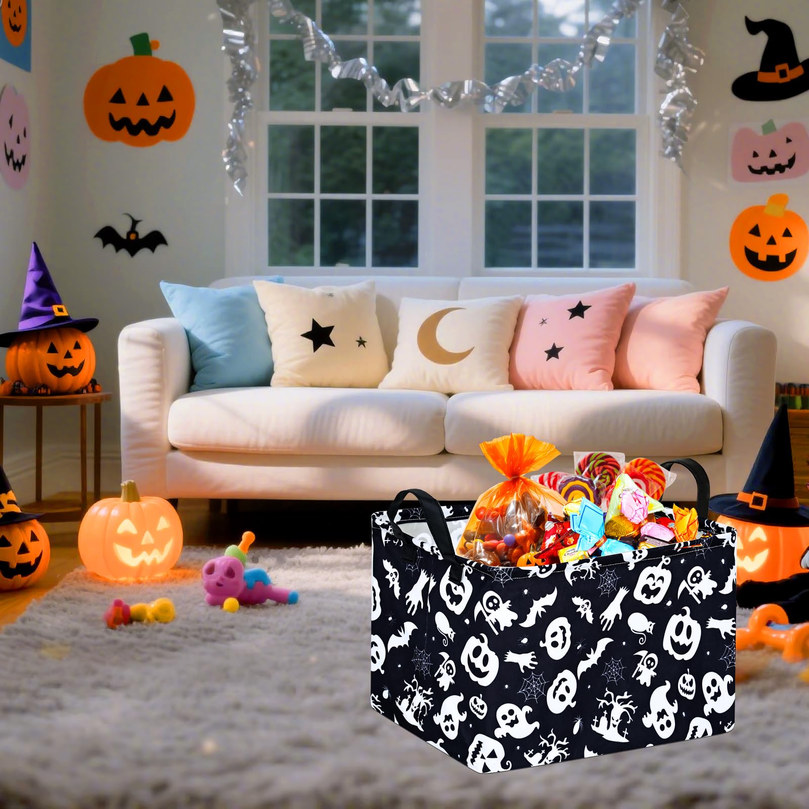 Huayee Happy Halloween Ghost Storage Basket Gift Laundry Bins Collapsible Storage Baskets Bins With Handles Laundry Basket Nurse