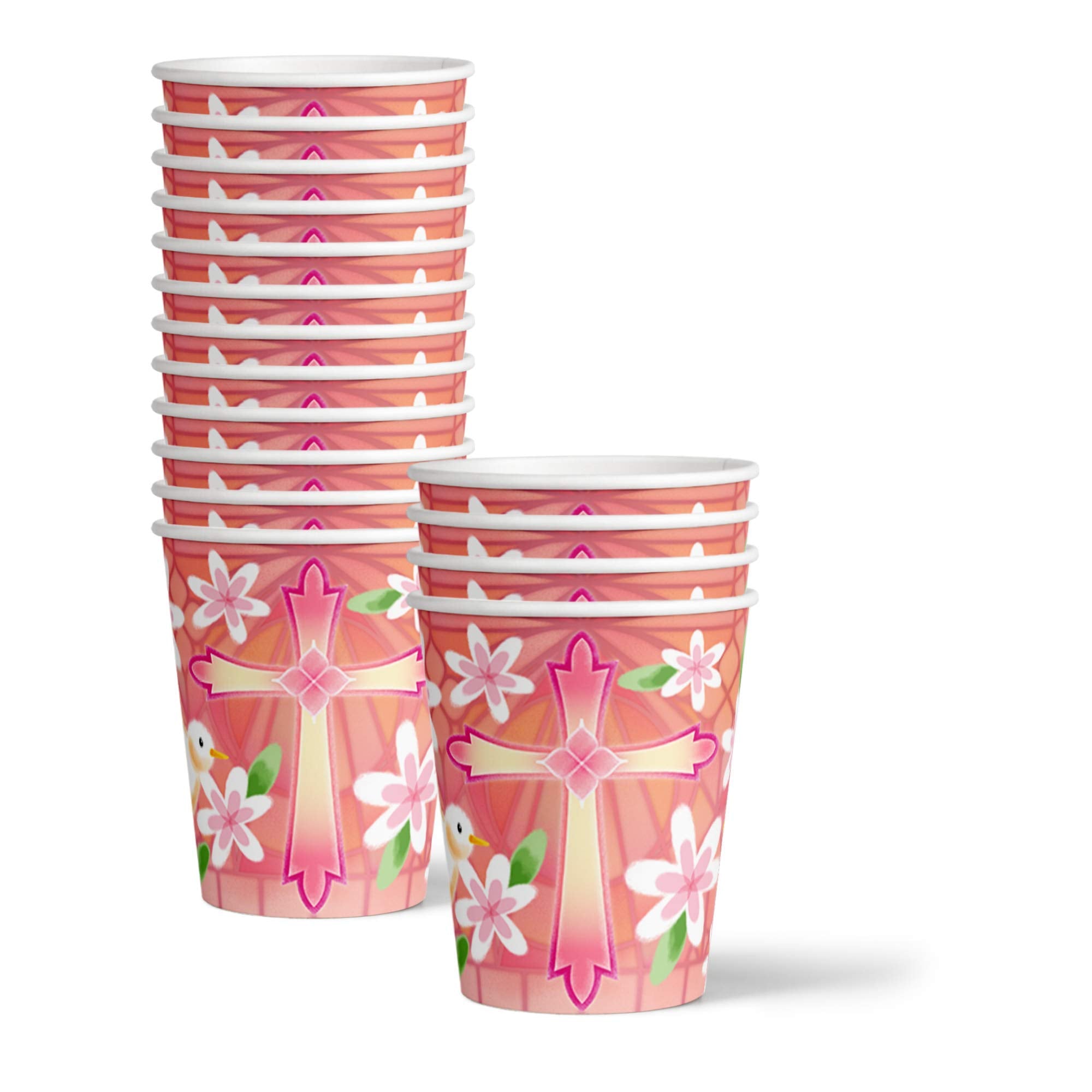 Baptism Girl Party Supplies Set Plates Napkins Cups Tableware Kit for 16