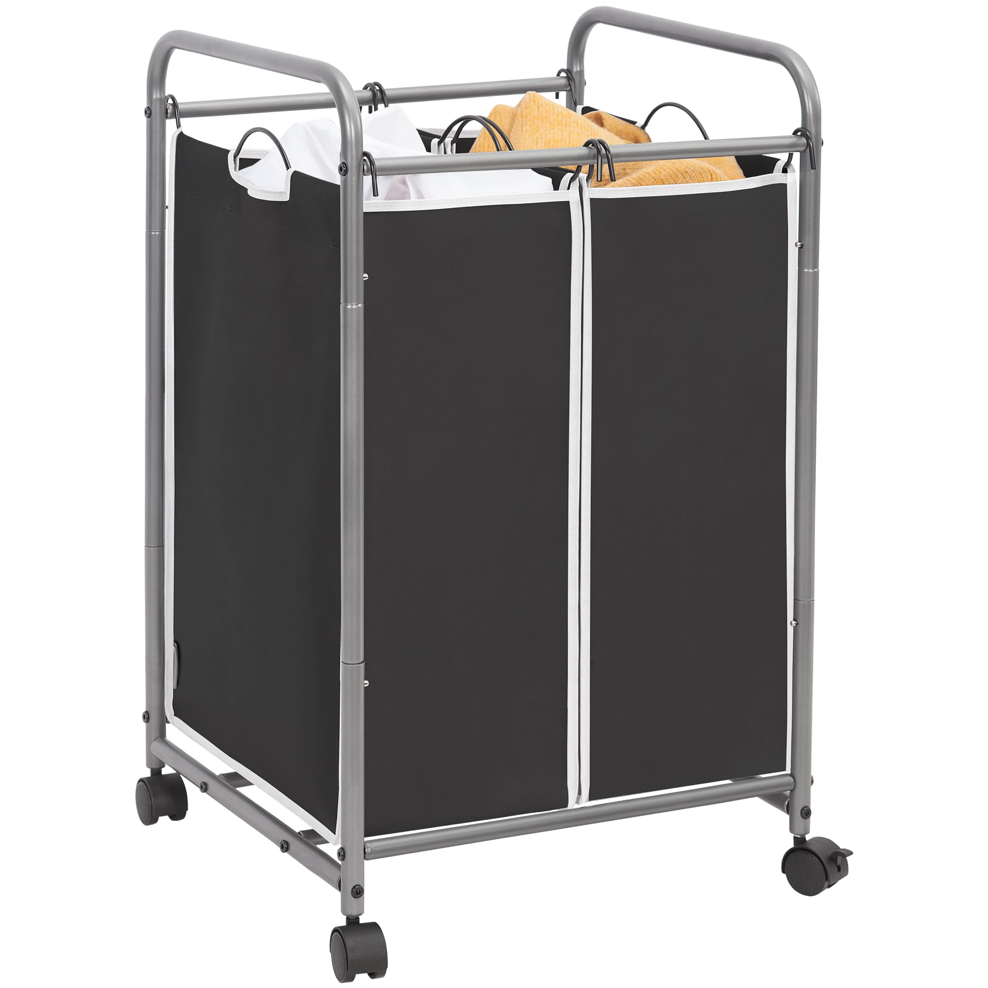 Storage Maniac Laundry Sorter 2 Section, 90 L Laundry Hamper With Wheels, Laundry Basket Sorter, Laundry Separator Hamper, Laund