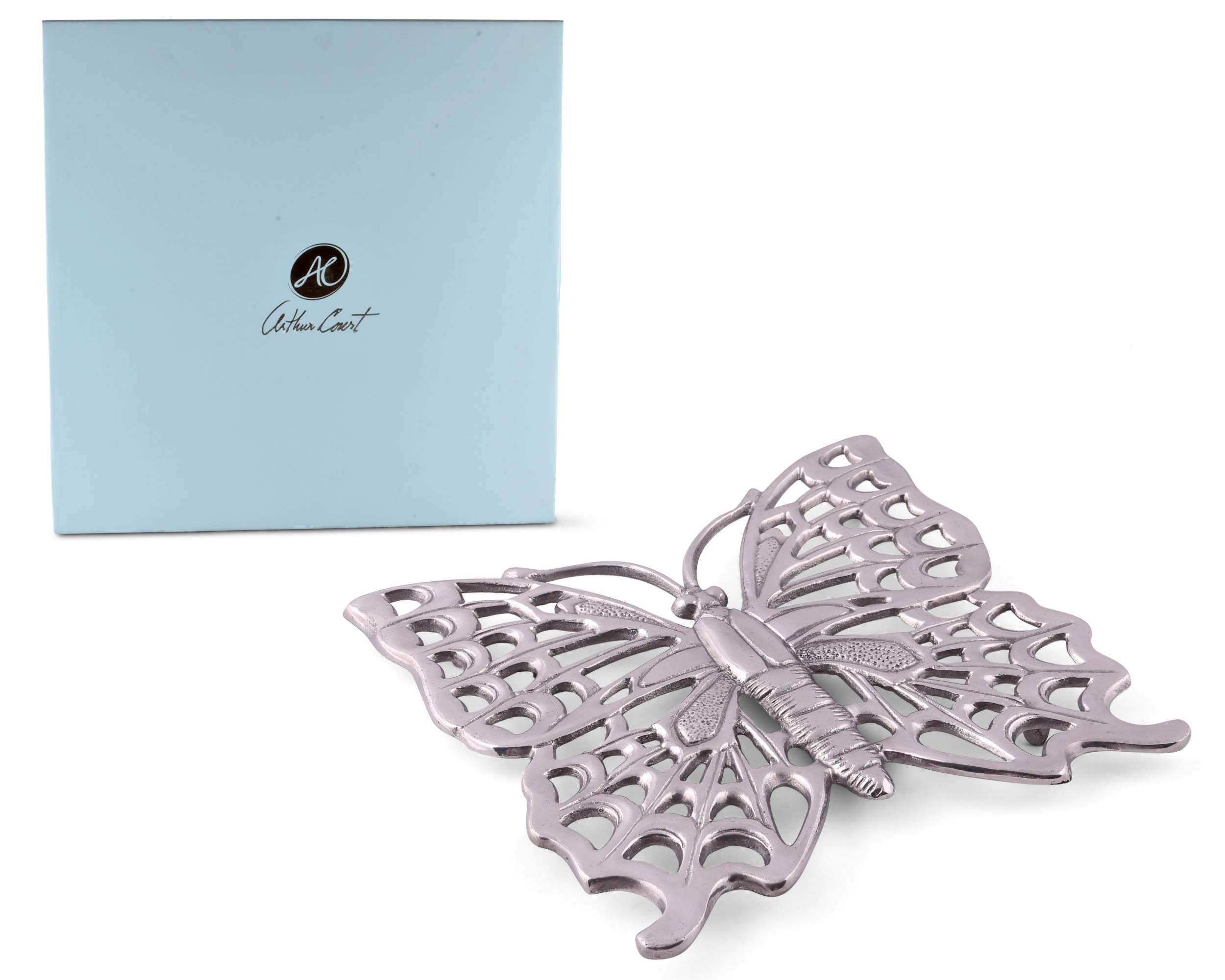 Arthur Court Designs Metal Aluminum Butterfly Stovetop/Table Trivet Hot Pans Pots Dishes Or Teapot 8.5 Inch Long