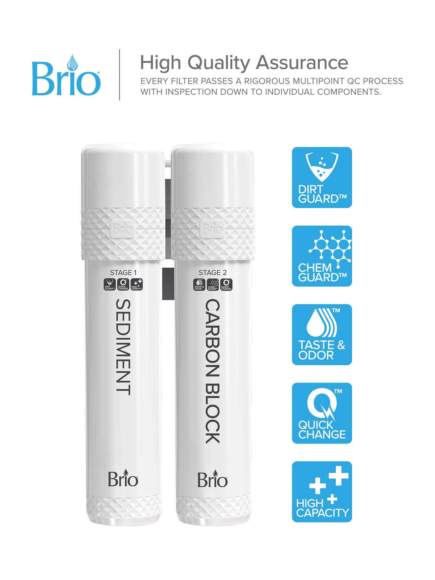 Brio 2 Stage Water Cooler Filter Replacement Kit - For Models With ''Uvf2'' - 1500 Gallons