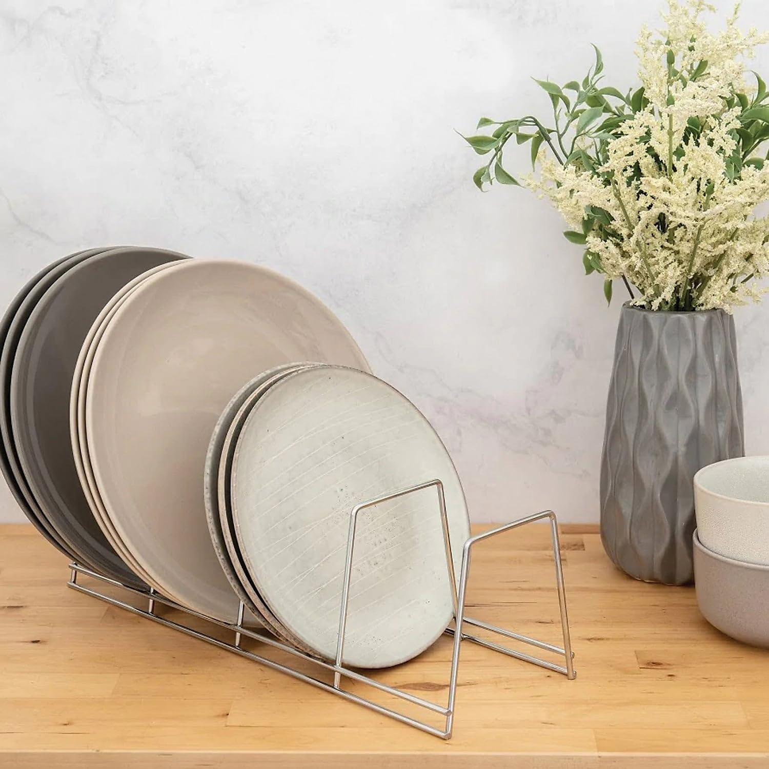 Better Houseware 1494/4 Plate Rack, Standard, Silver