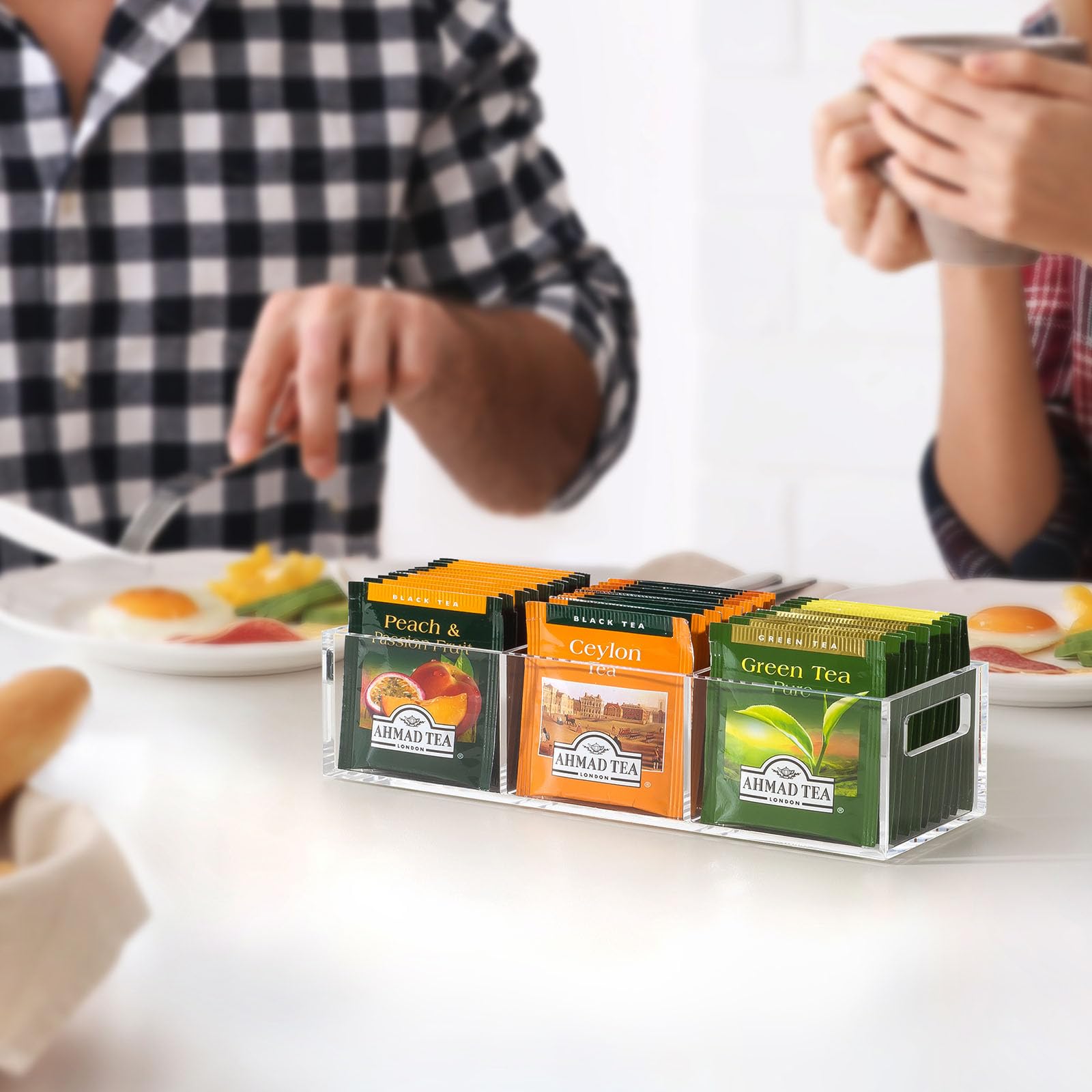 Beygorm Tea Bag Organizer For Tea Bags, Small Acrylic Teabag Holder Organizer, Clear Tea Caddy For Tea Bags Organizer, Tea Bag S