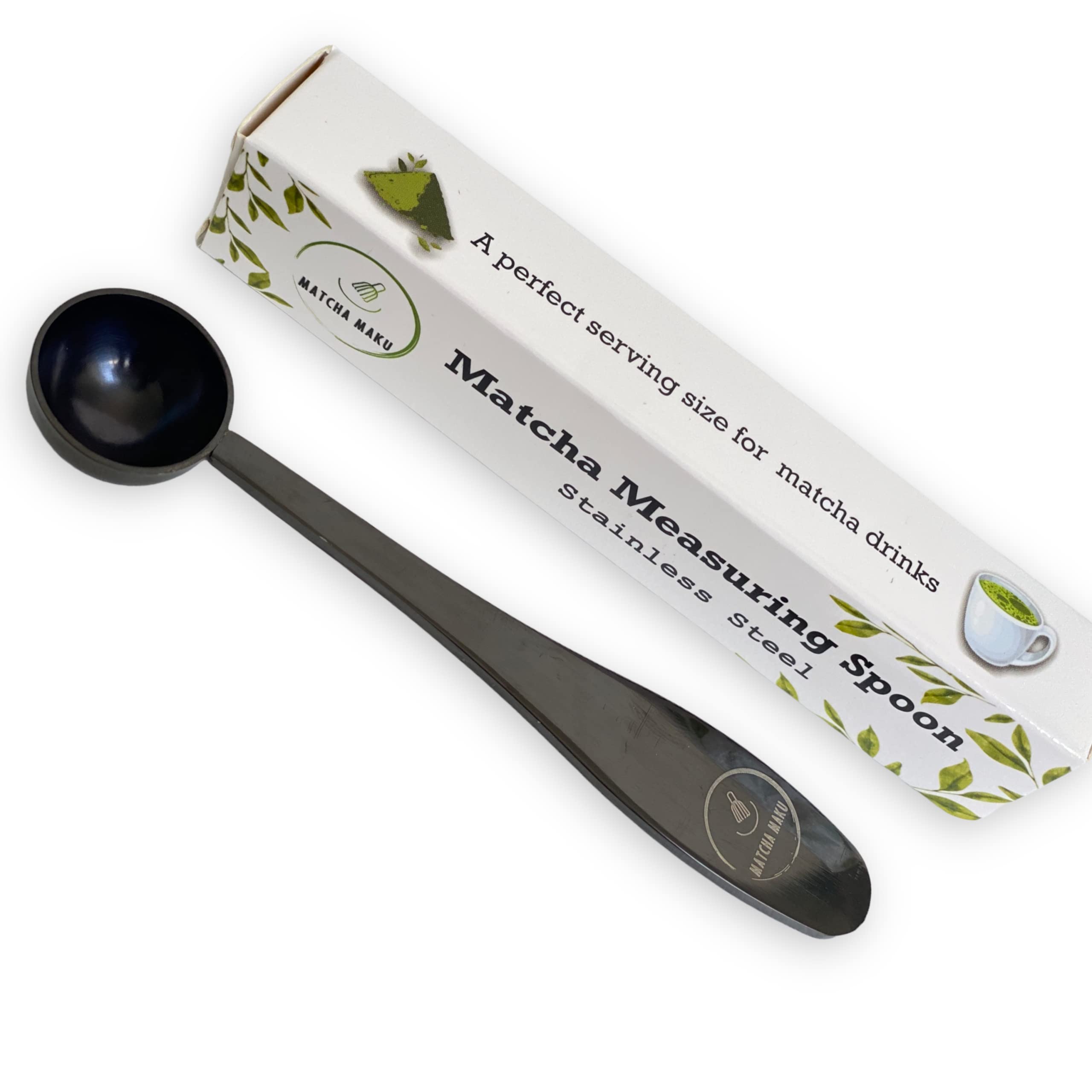 Matchamaku 1 Gram Matcha Measuring Spoon/Tea Power Scoop -Black-Perfect For A Serving Size Stainless Steel