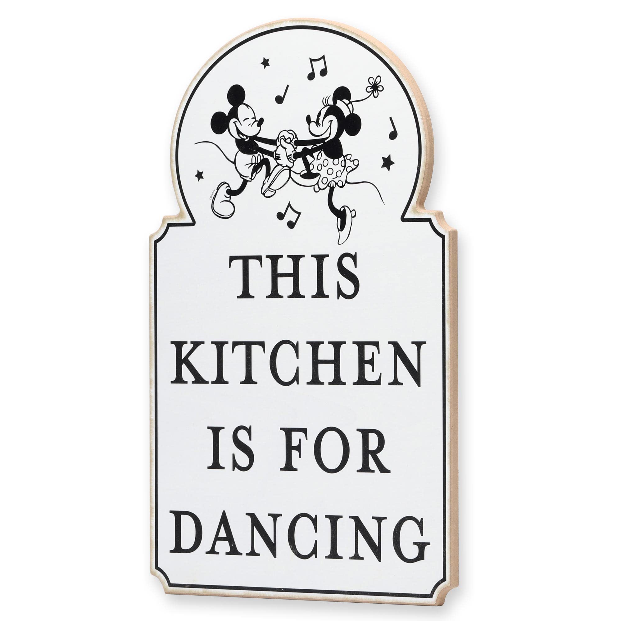 Open Road Brands Disney Mickey and Minnie Mouse This Kitchen Is for Dancing Wood Wall Decor - Cute Mickey Mouse Kitchen Wall Art