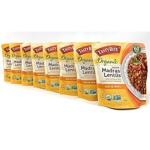 Madras Lentil Tasty Bite Organic Indian Madras Lentils, 10 Oz, Pack Of 8-2 Pack