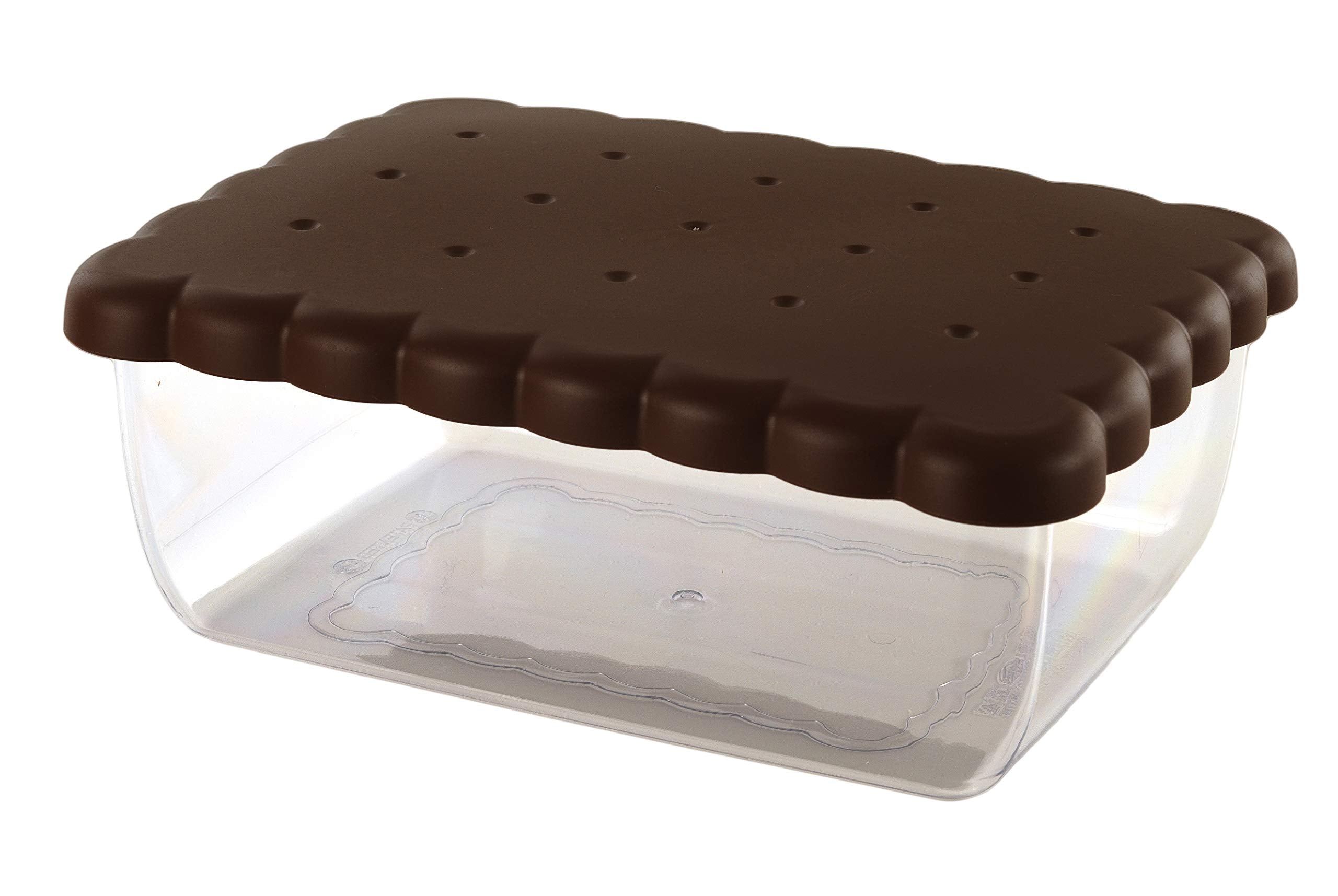 Snips 077120 Rectangular Biscuit Saver, Brownclear