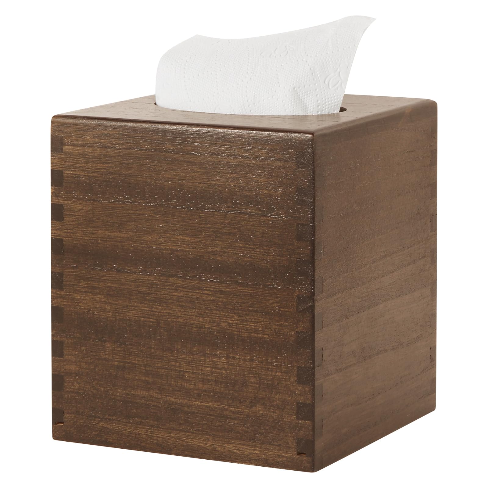 Reviaras Tissue Box Cover, Paulownia Wood Tissue Box Cover With Slide-Out Bottom, Square Tissue Box Cover For Bathroom, Bedroom,