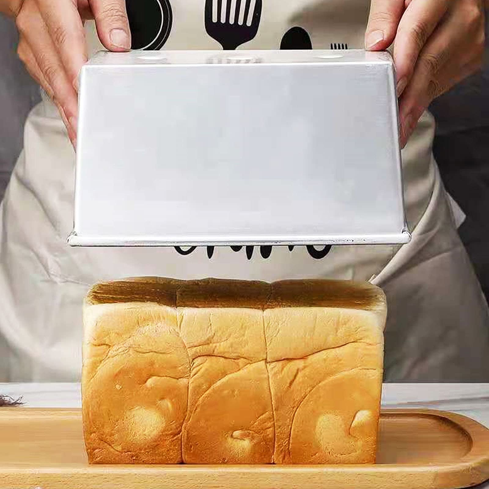 Ta Best Pullman Loaf Pan With Lid Aluminumed Steel Pullman Loaf Pan Commercial Grade Non Stick Bread Pan With Lid (13X4.3X4.8In)