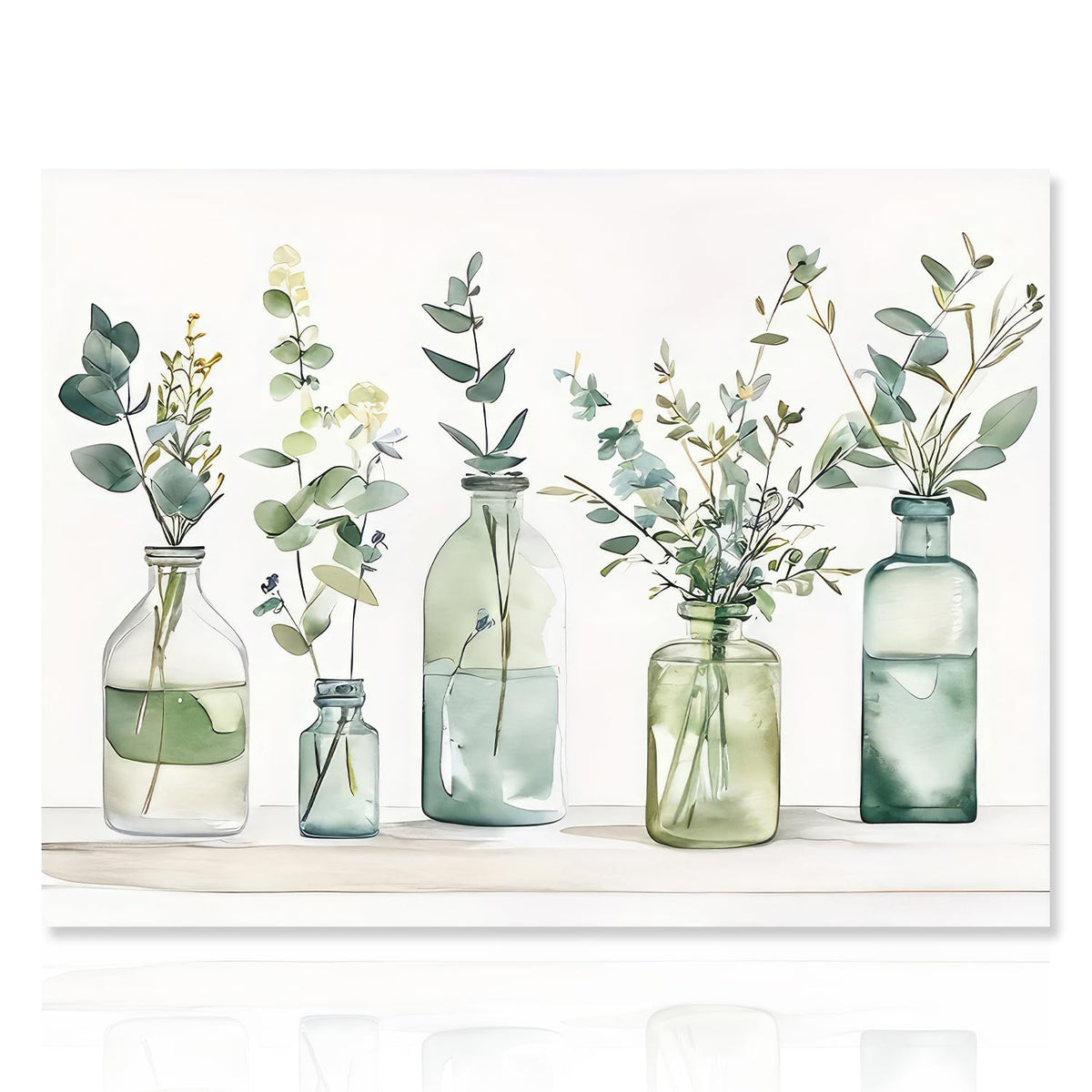Dazzlewall Botanical Bathroom Wall Decor Bottles And Plants Wall Art Farmhouse Floral Canvas Painting For Bathroom Bedroom Livin