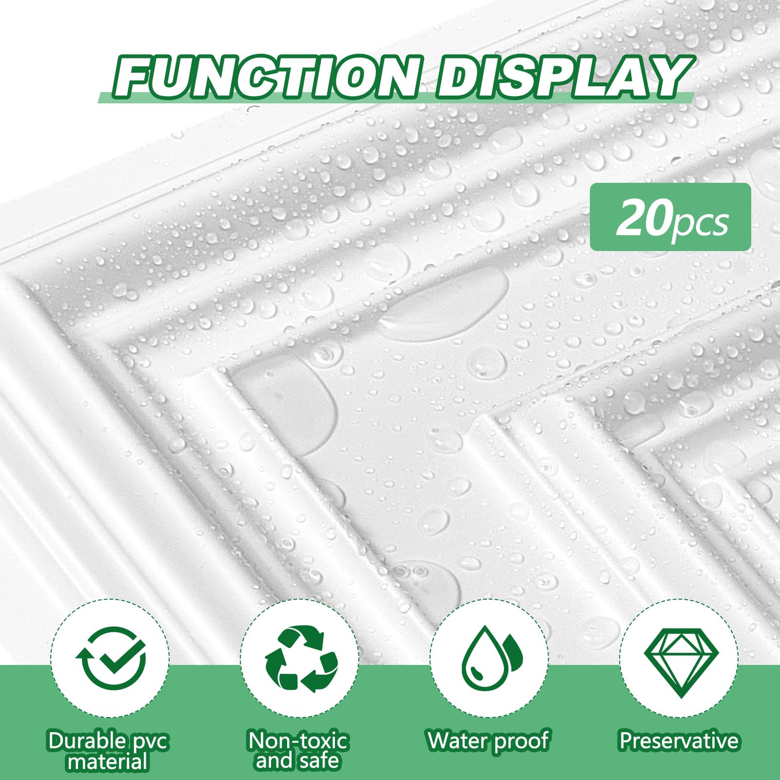 Landical 50 Pcs 2 x 2 ft White PVC Plastic Drop Ceiling Tiles 24 x 24 x 0.8 Inch Ceiling Panels Decorative Cover 200 Sq. ft for