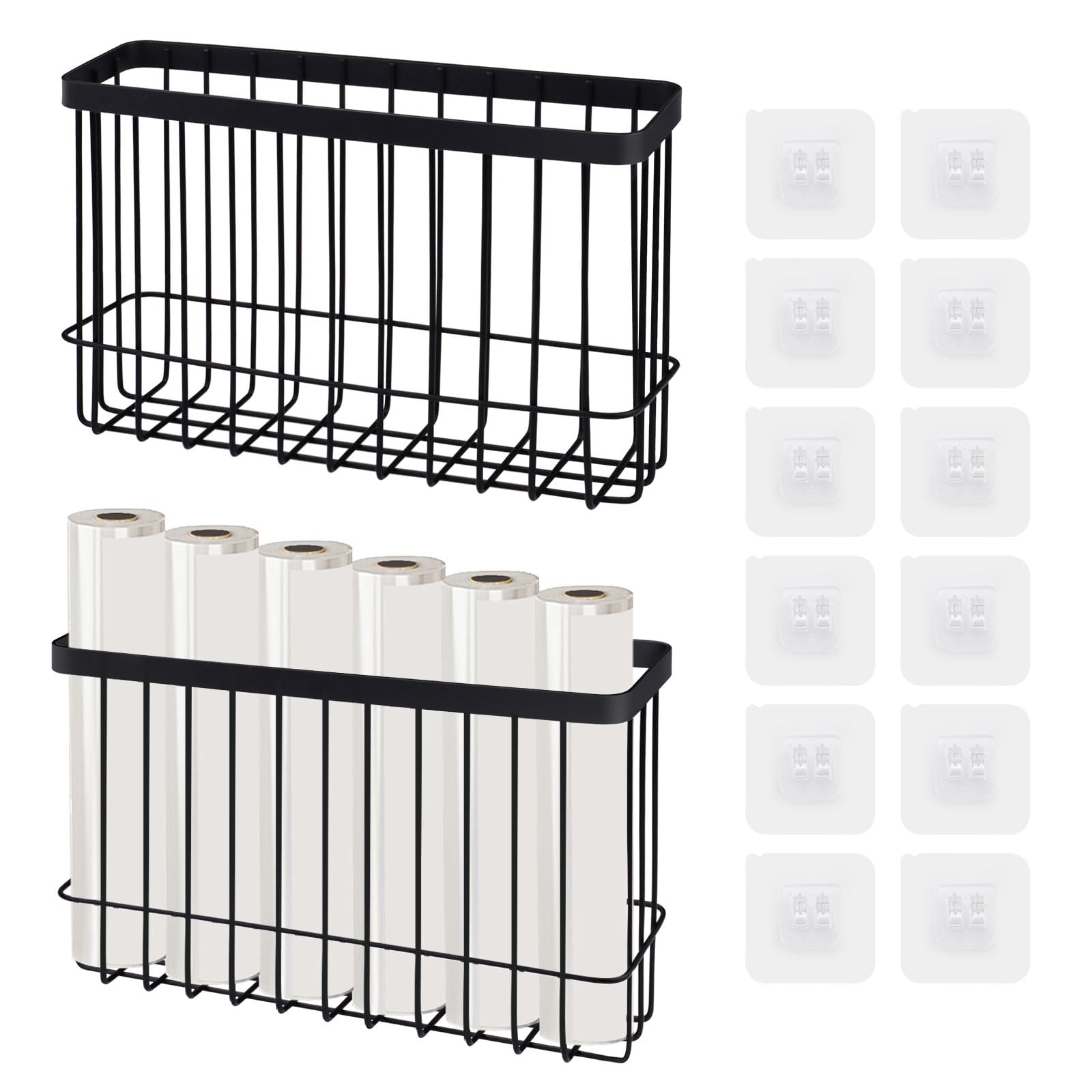 LELE LIFE 2 Pack Cabinet Door Organizer, Adhesive Lid Organizers inside Cabinet for Kitchen Bathroom Pantry Cupboard, Wall Mount