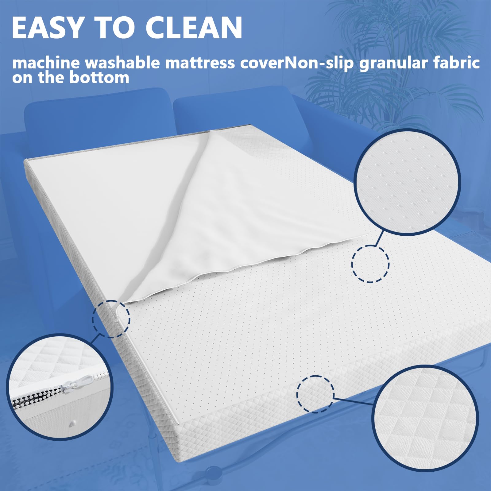 Rhyme Source 4.5 Inch Cold Gel Memory Foam Sofa Bed Mattress Replacement For Sleeper Sofa And Couch Beds Full Size Sofa Certipur