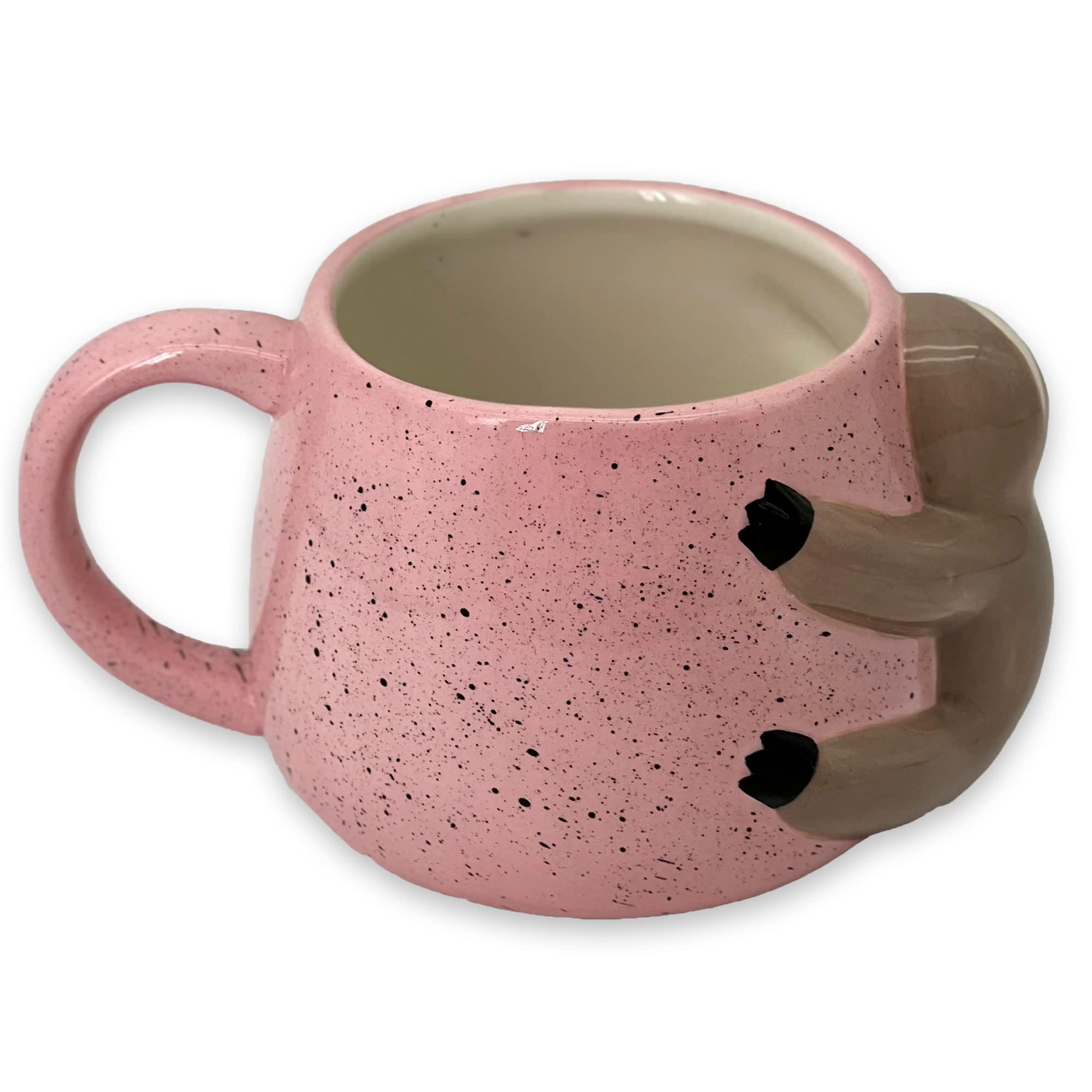 Votum White Ceramic Coffee Or Tea Mugs: Animal Shaped Coffee Mugs With Hand Printed Designs And Printed Saying - 18.6 Fluid Ounc