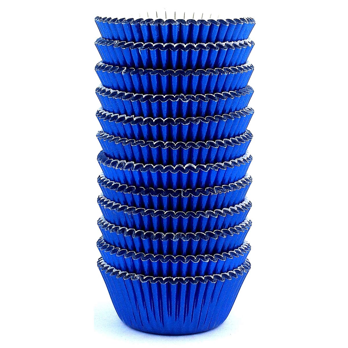 Eoonfirst Mini Foil Metallic Cupcake Liners Muffin Paper Baking Cups 300 Pcs (Navy Blue)