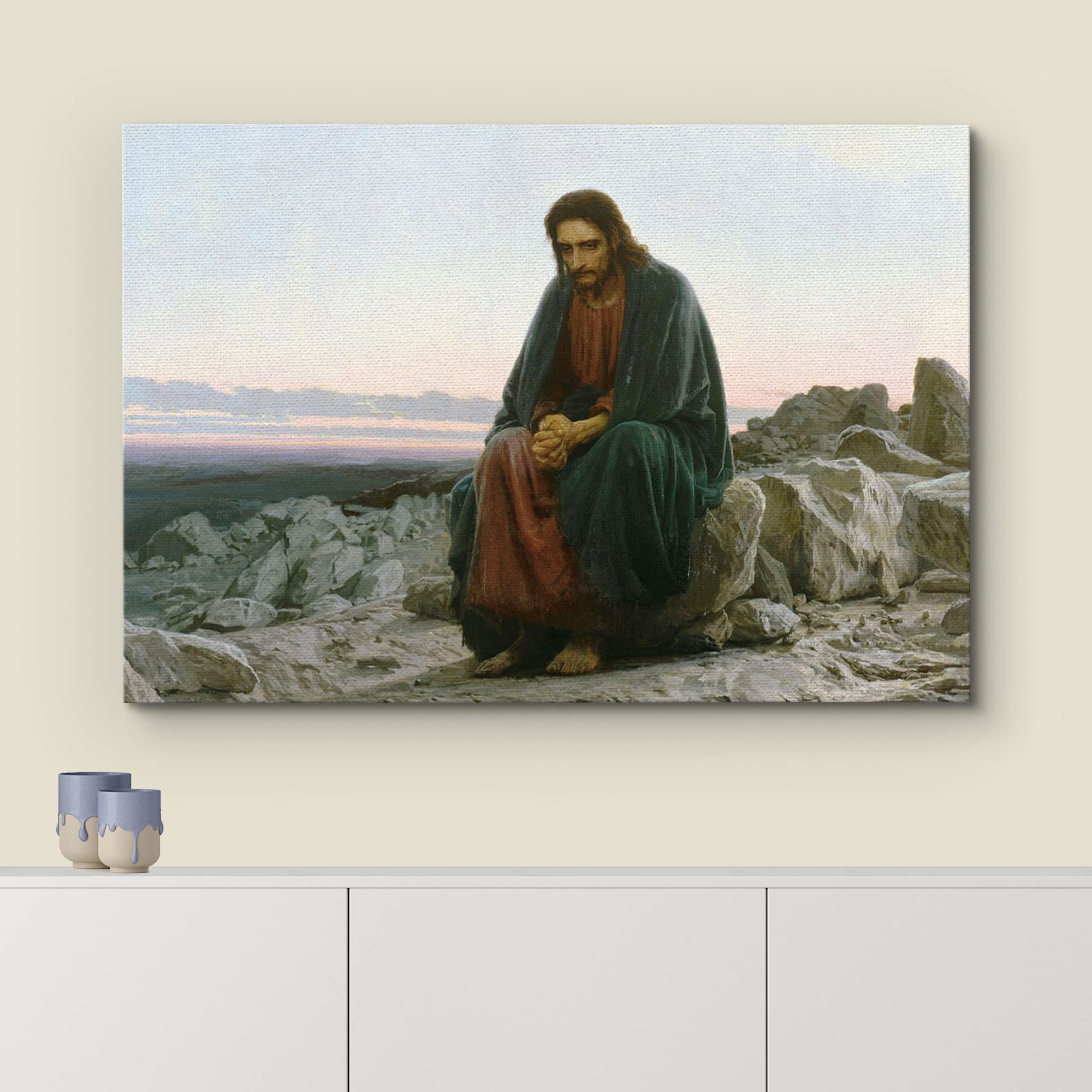 Wall26 Canvas Print Wall Art Jesus Christ In The Desert By Ivan Kramskoi People Historic Illustrations Fine Art Traditional Scen
