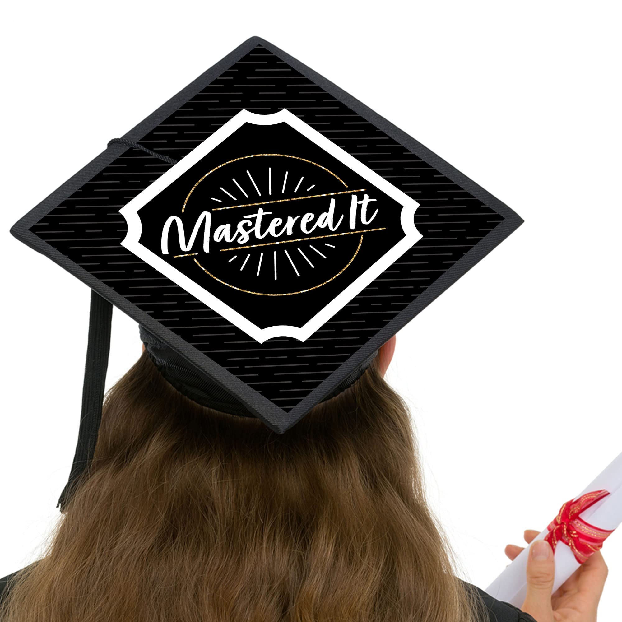 Big Dot Of Happiness Mastered It - Master'S Degree Graduation Cap Decorations Kit - Grad Cap Cover