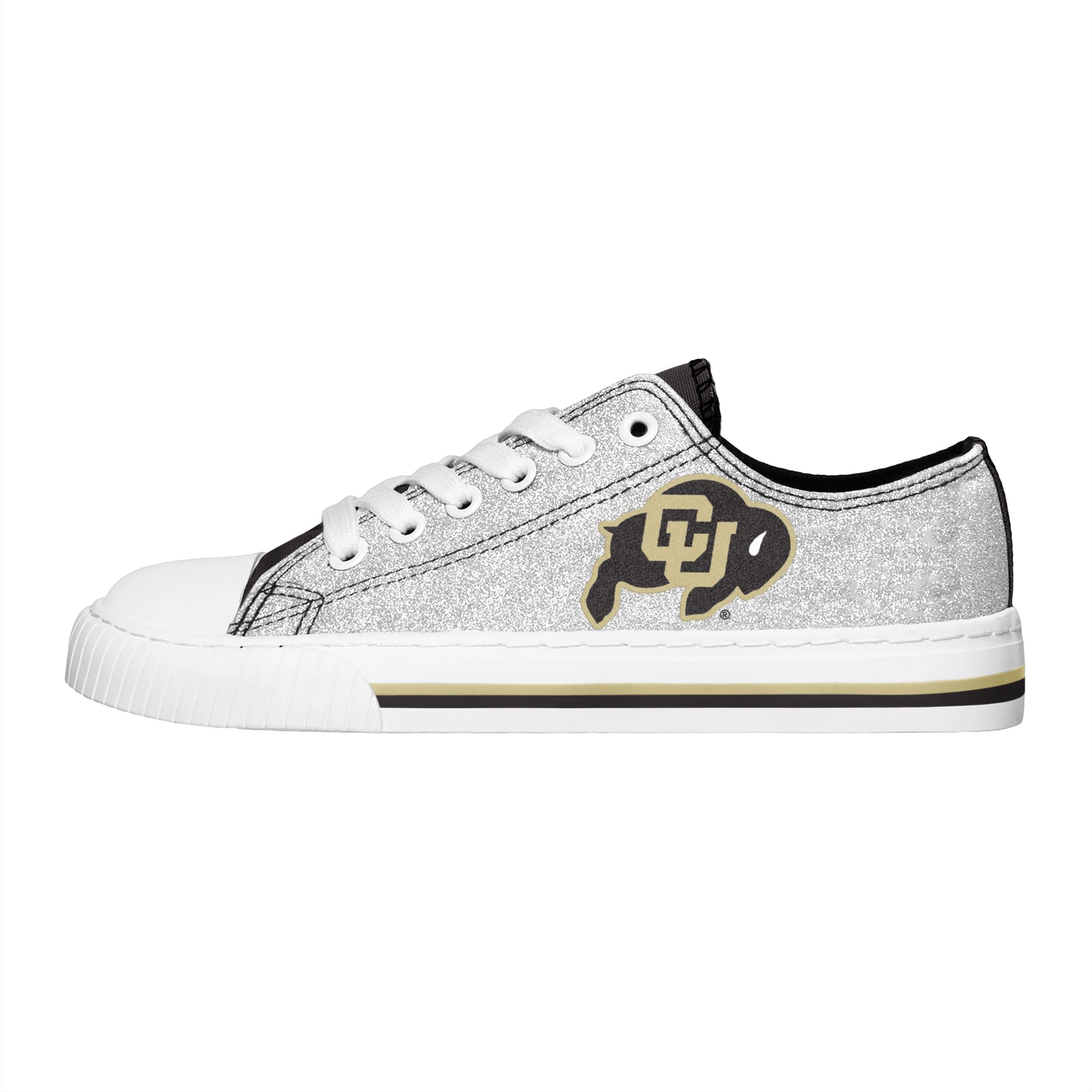 Colorado Buffaloes Ncaa Womens Glitter Low Top Canvas Shoes - 9
