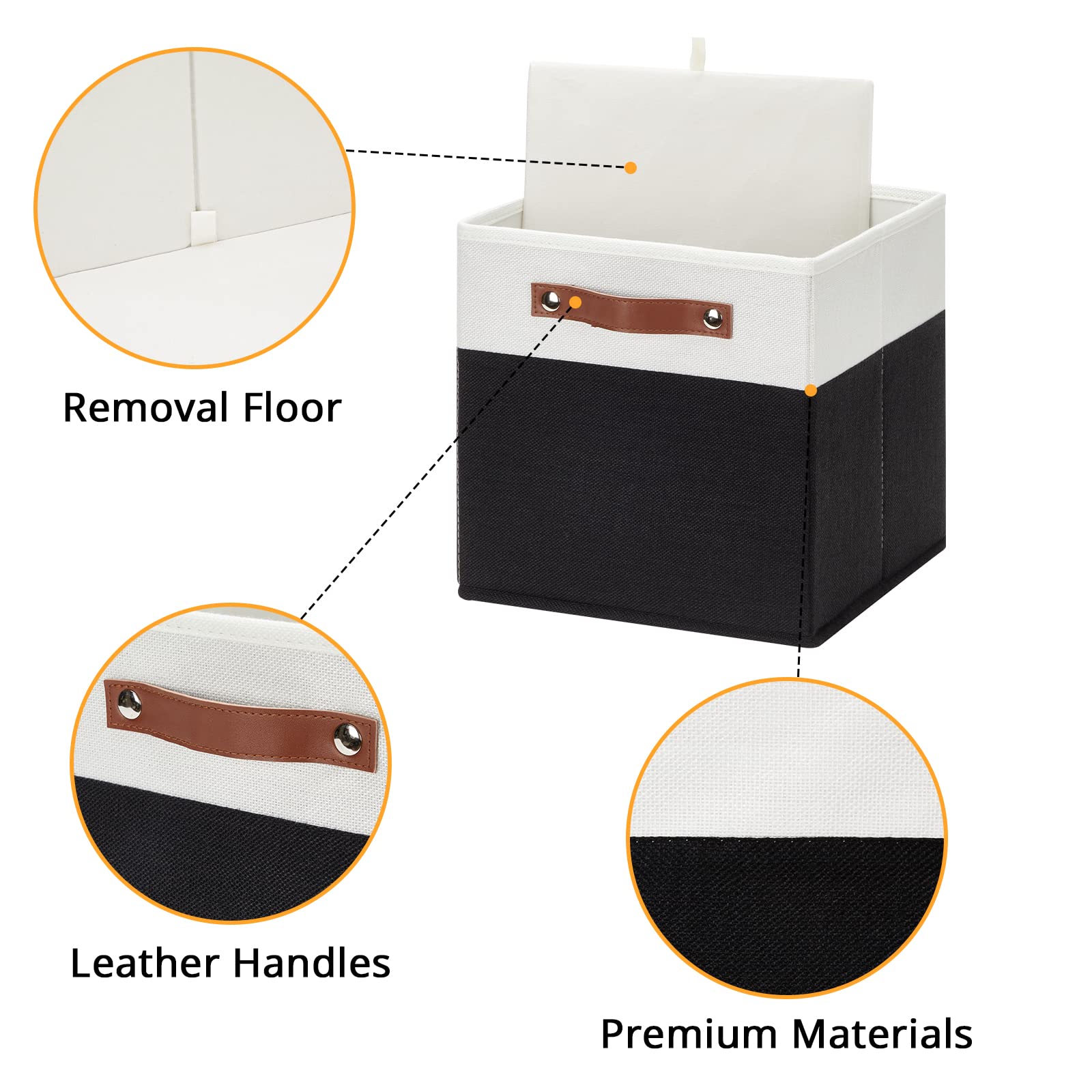 Dullemelo Storage Cubes 11 Inch,Cube Storage Bins With Handles For Organizing,Fabric Storage Baskets For Shelves Nursery Closet