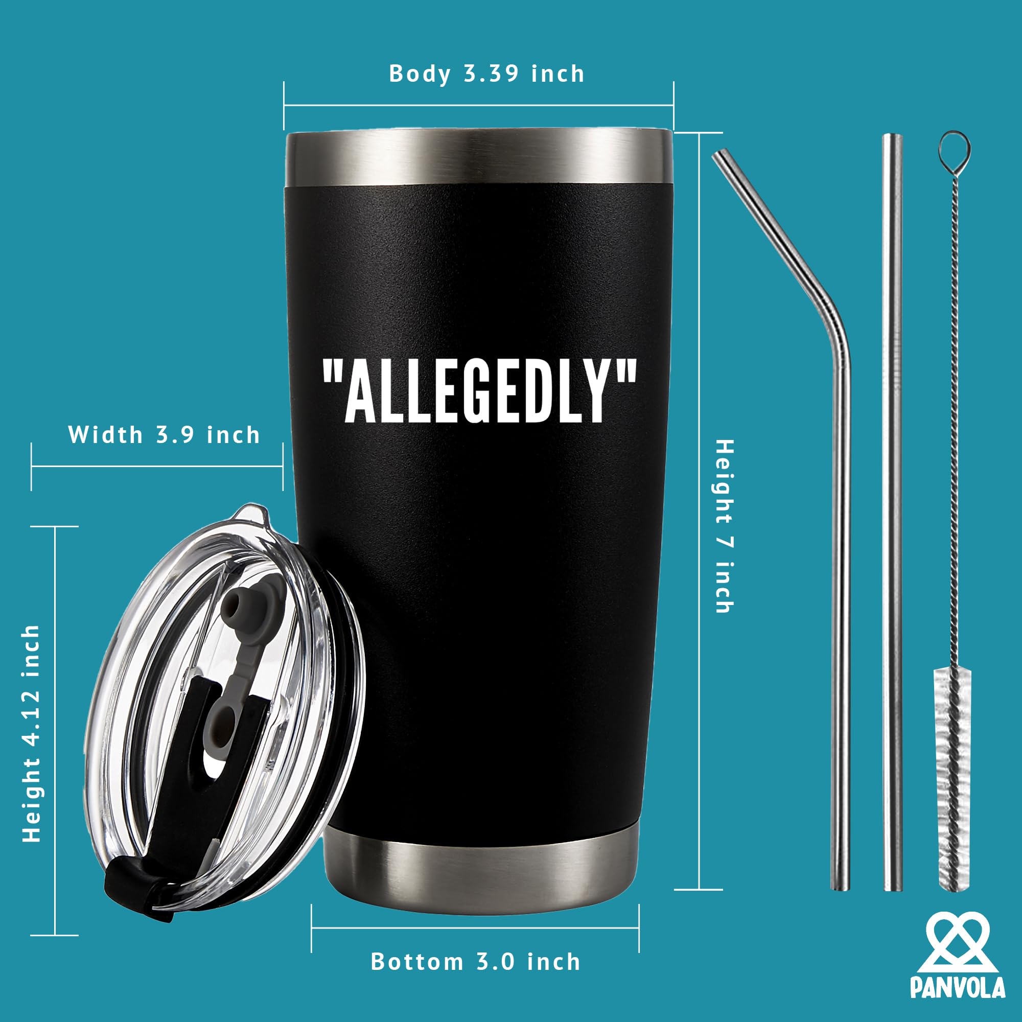 Panvola Allegedly Lawyer Mug Funny Graduation Gift For Law Student Teacher Attorney Vacuum Insulated Tumbler With Straw Lid Funn