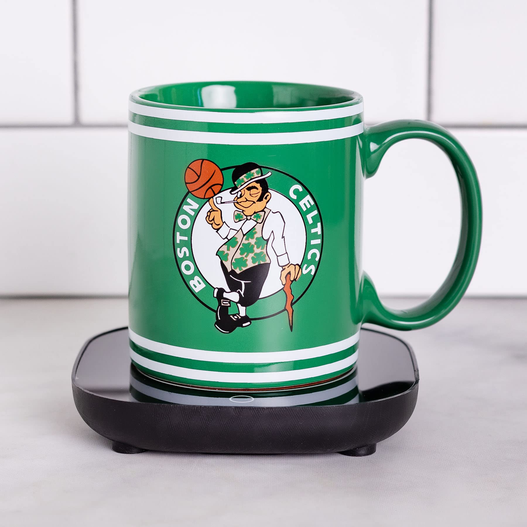 Uncanny Brands Nba Boston Celtics Logo Mug Warmer With Mug Keeps Your Favorite Beverage Warm - Auto Shut On/Off