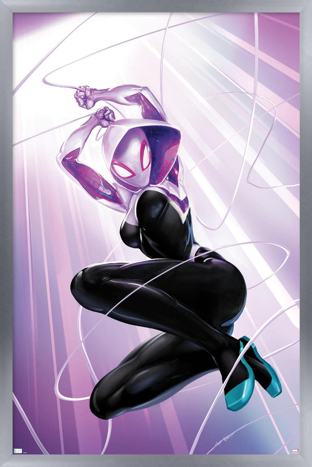 Trends International Marvel Comics - Ghost Spider - Ghost Spider #1 Wall Poster, 22.37'' X 34.00'', Silver Framed Version