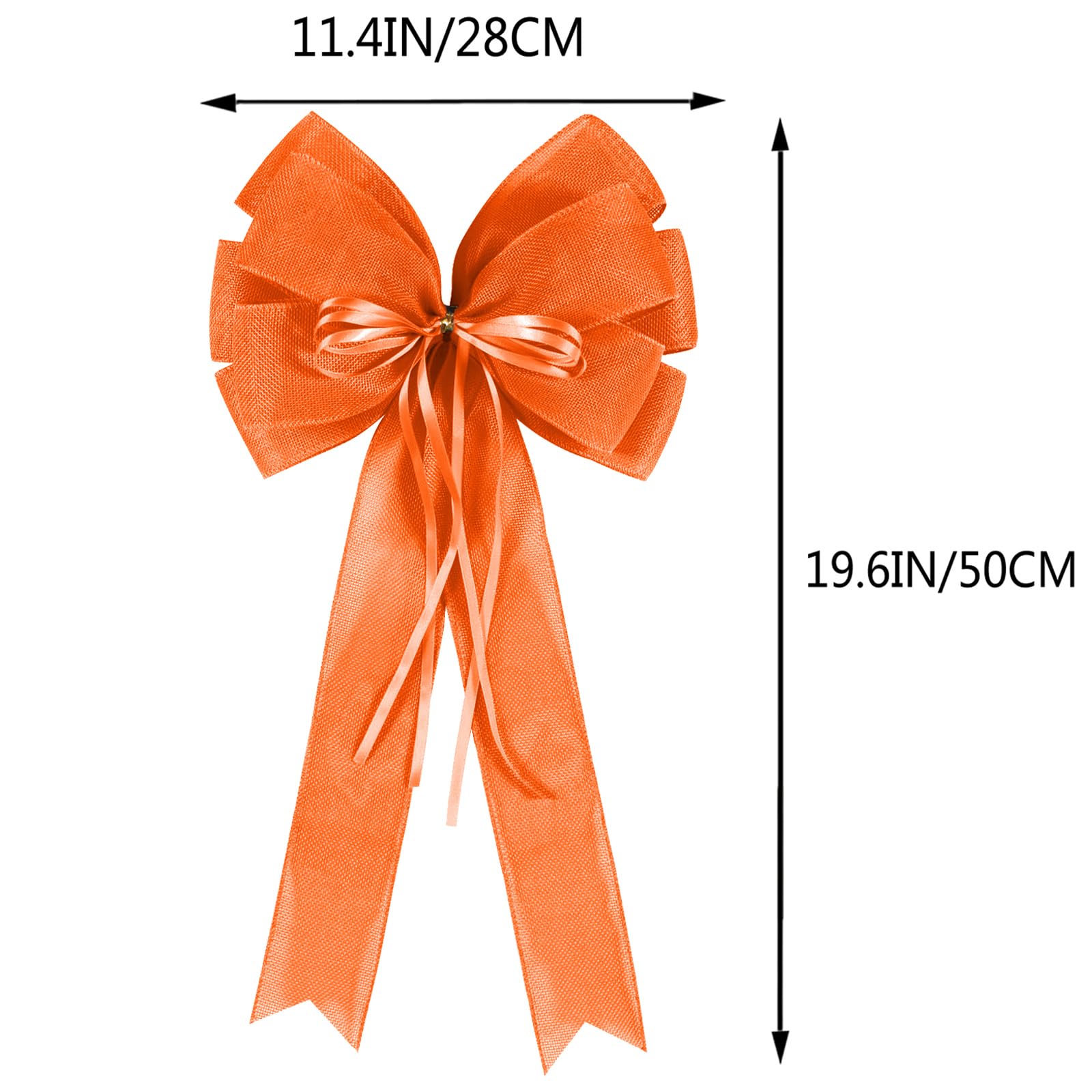 2 PCS Fall Bows for Wreaths Decor,Fall Tree Topper Bow Decorations,Decorative Bow with Orange Burlap and Glitter String for Autu