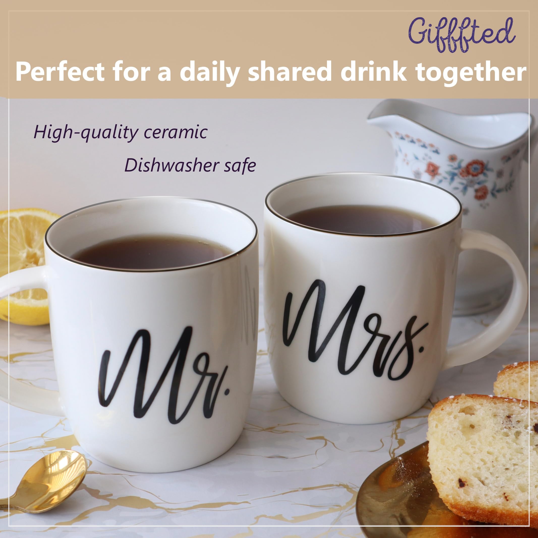 Triple Gifffted Mr And Mrs Coffee Mugs Couples Gifts Ideas For Christmas Wedding Anniversary Engagement Valentines,His Hers Pres