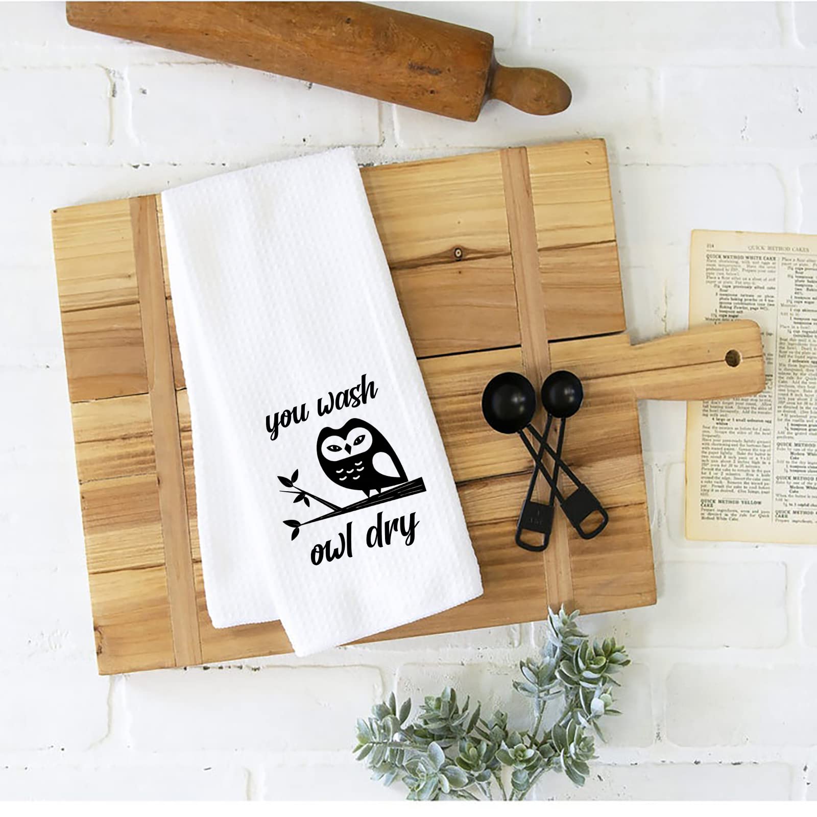 Wcgxko Owl Lover Gift Owl Kitchen Decor Housewarming Gift You Wash Owl Dry Dish Towel Kitchen Towels Tea Towel (You Wash Owl Dry
