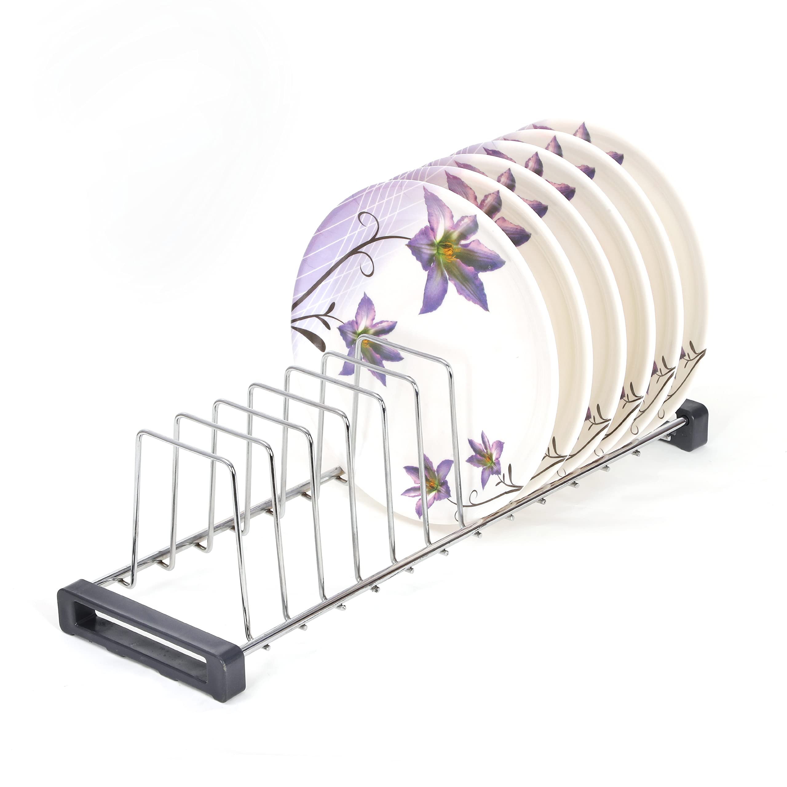 Fit N Forget Stainless Steel Dish Rack/Plate Rack/Plate Stand/Tandem Rack With 12 Sections/Modular Kitchen Accessories (For 22 I