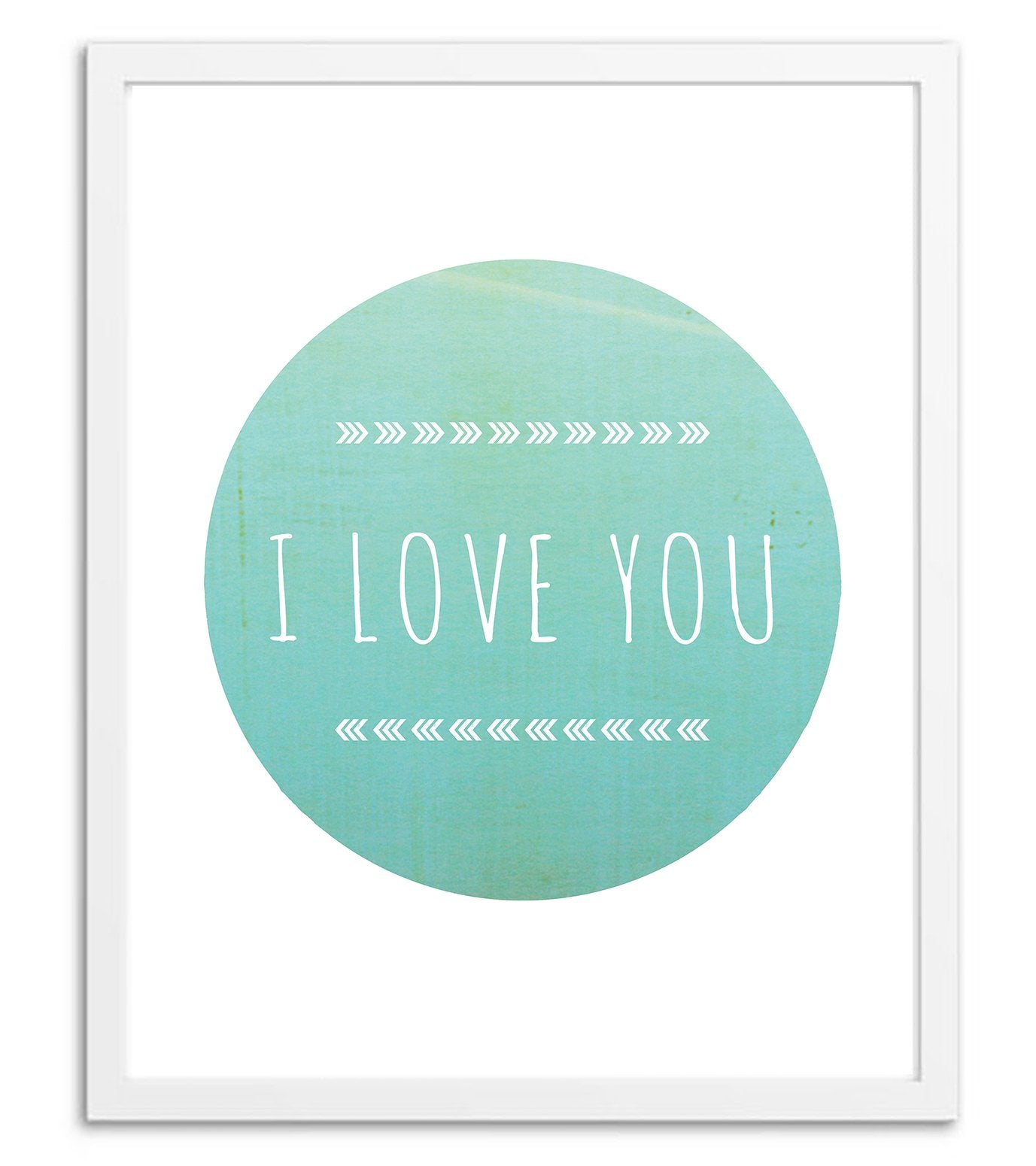 I Love You In Turquoise Children'S Wall Art Print 11X14, Nursery Decor, Kid'S Wall Art Print, Kid'S Room Decor, Motivational Wor
