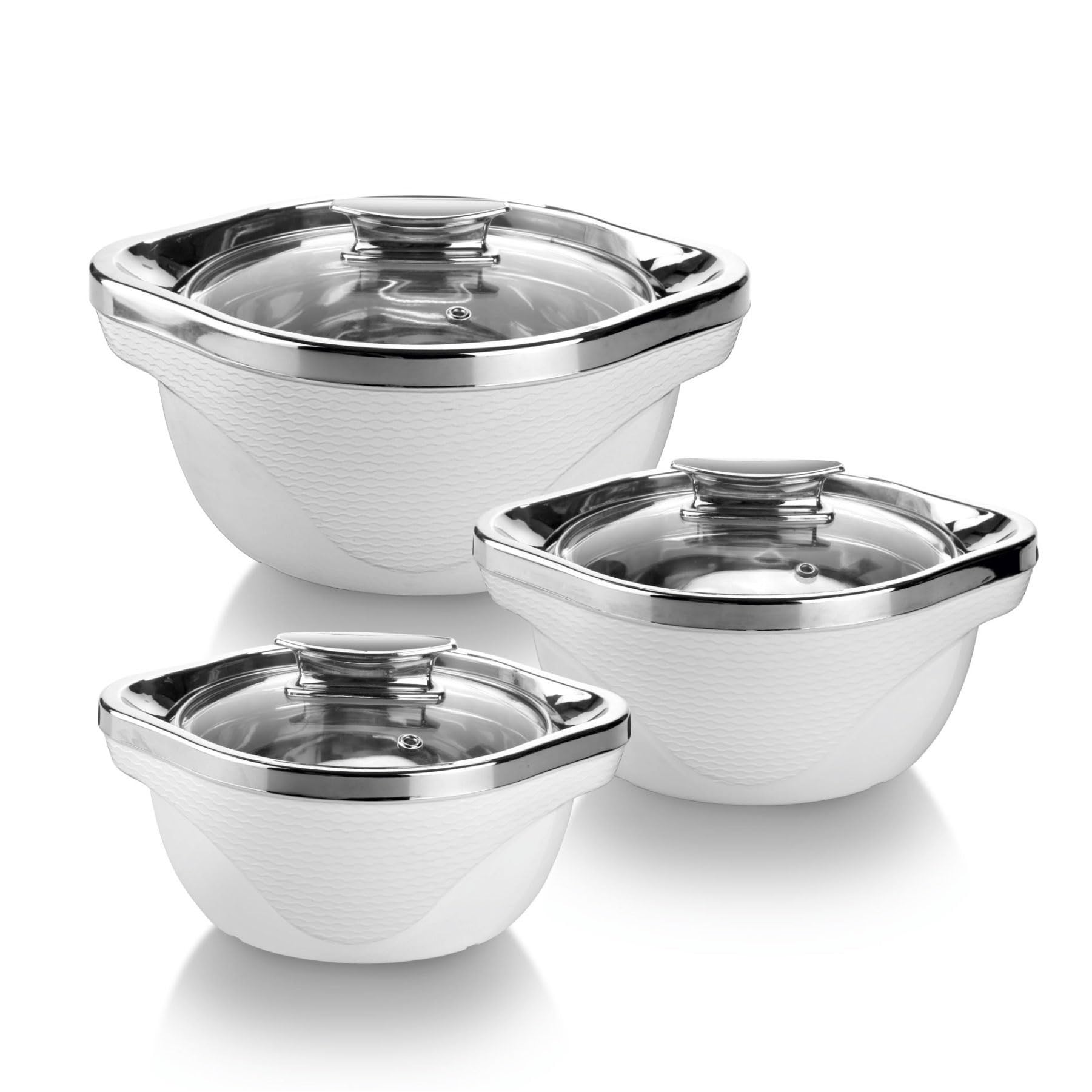 Signoraware Royal Bliss Bpa Free Plastic Casserole Set| Inner Steel & Outer Plastic| Safe & Durable Gifting Set| Ideal For Stori