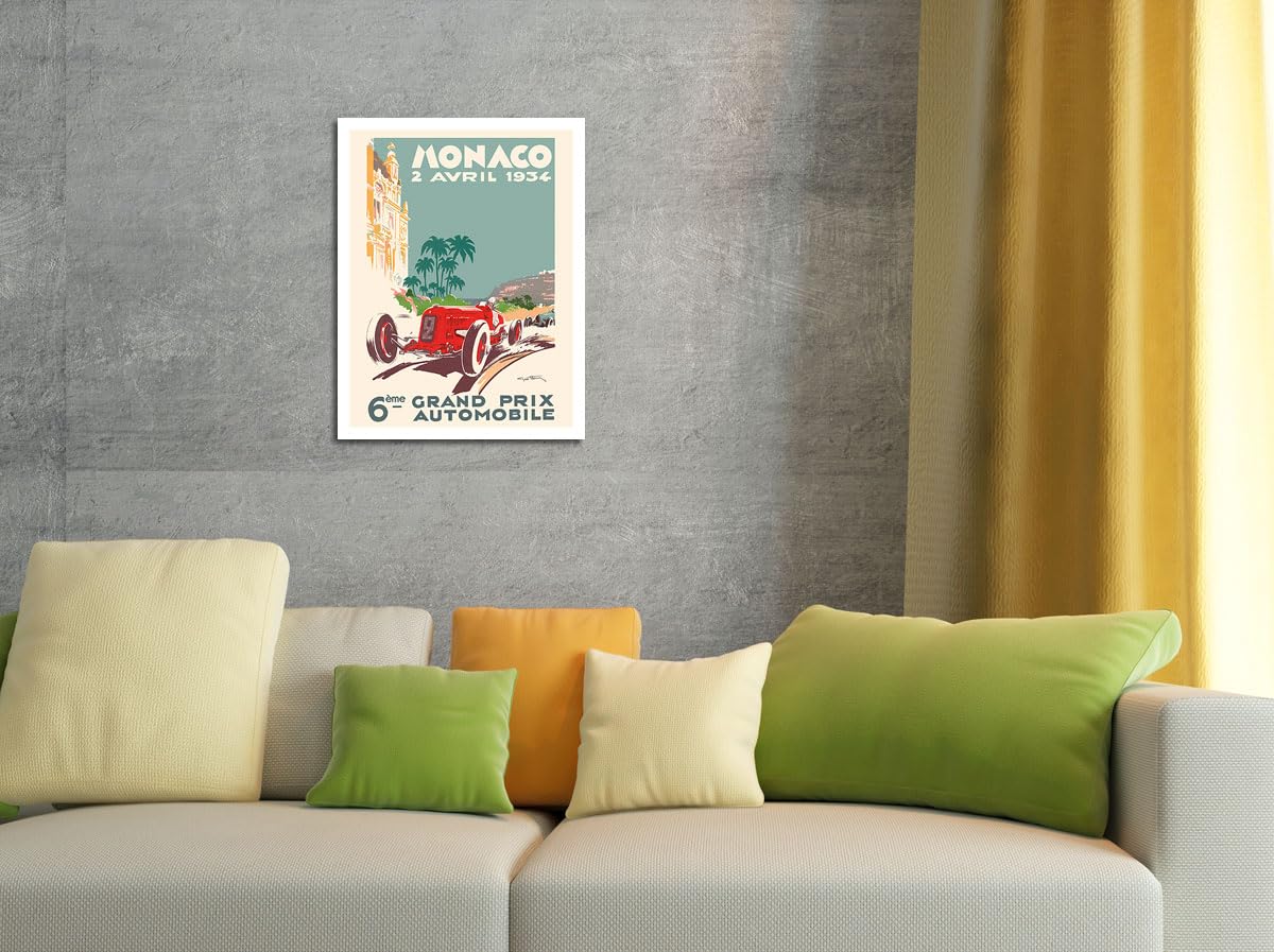 6th Monaco Grand Prix 1934 - Formula One - Vintage Car Racing Poster by G?o Ham (Georges Hamel) - Fine Art Matte Paper Print (Unframed) 18x24in