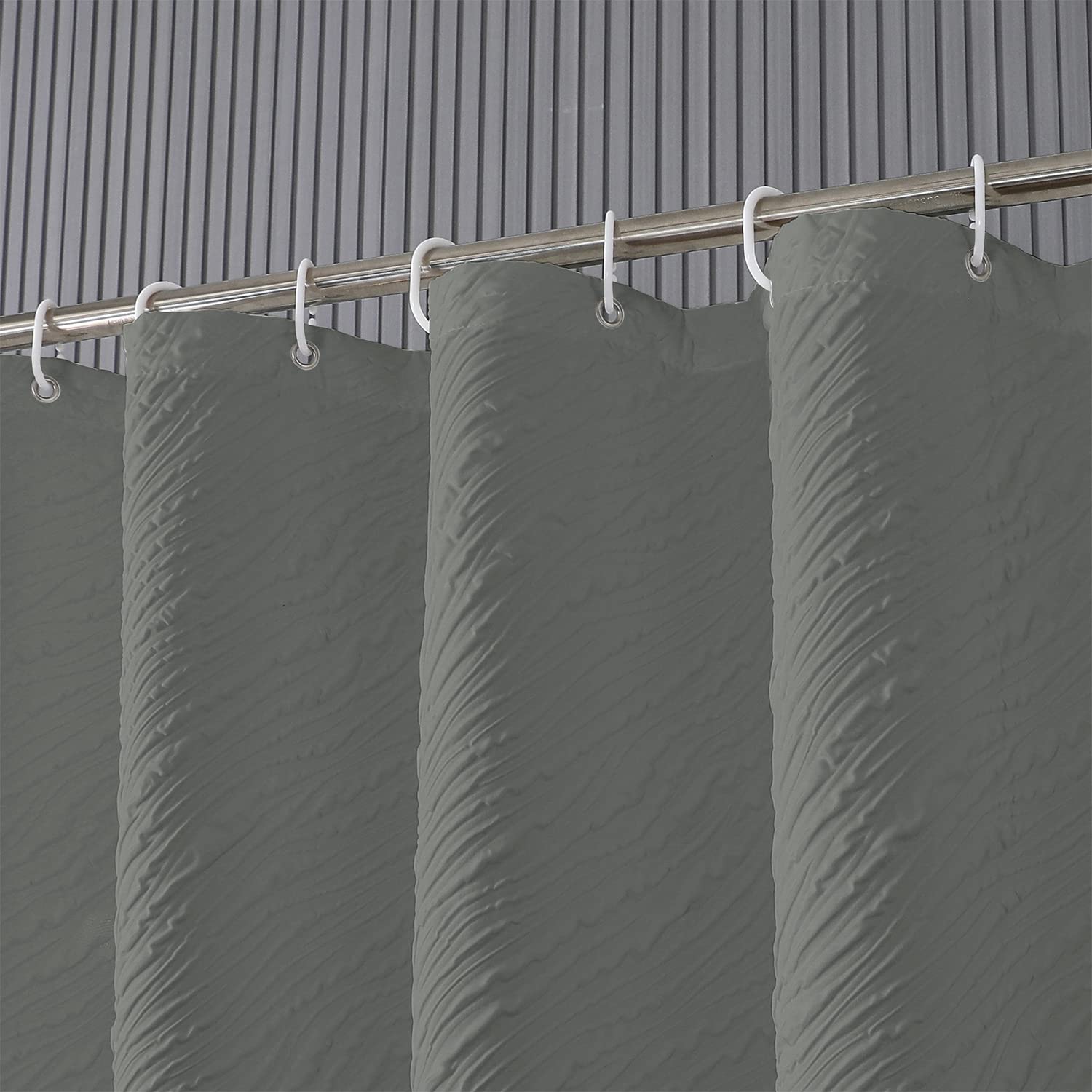 Dmtty Grey Shower Curtain, Marble Bubbling Texture Shower Curtain, Luxury Weighted Cloth Polyester Fabric Shower Curtains For Ba