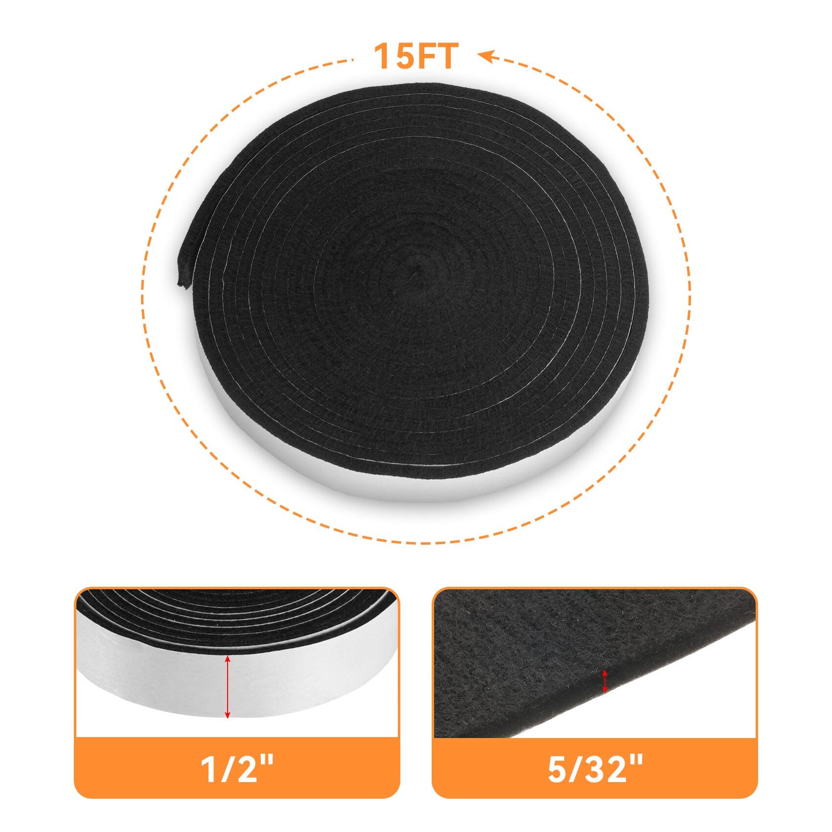 onlyfire Hi Temp BBQ Smoker Gasket with Adhesive for BBQ Smoker  Self Stick  15FT