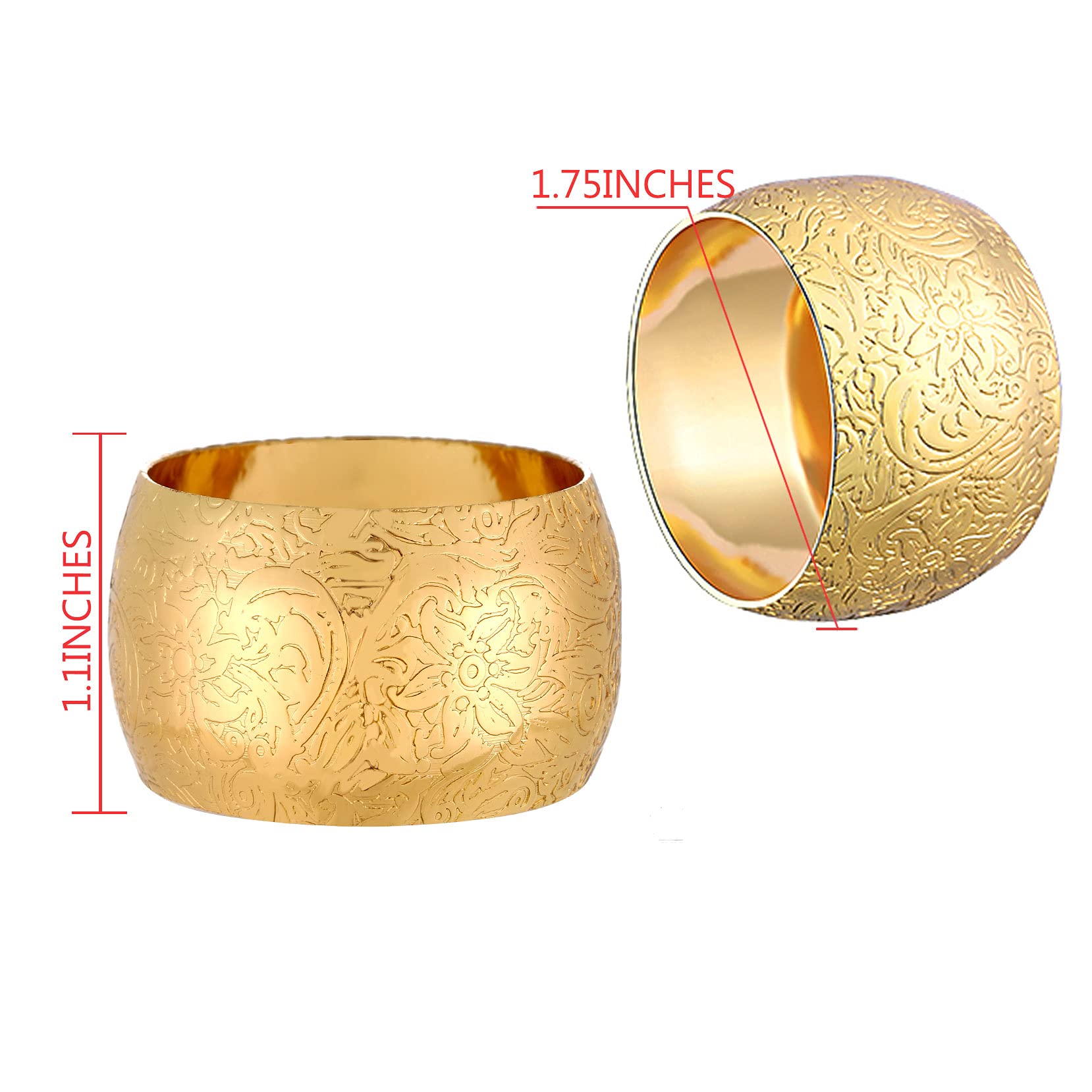 Napkin Rings - Round Napkin Holder Rings For Dinning Table Parties Weddings Family Gather- Holiday Banquet Christmas Dinner Serv