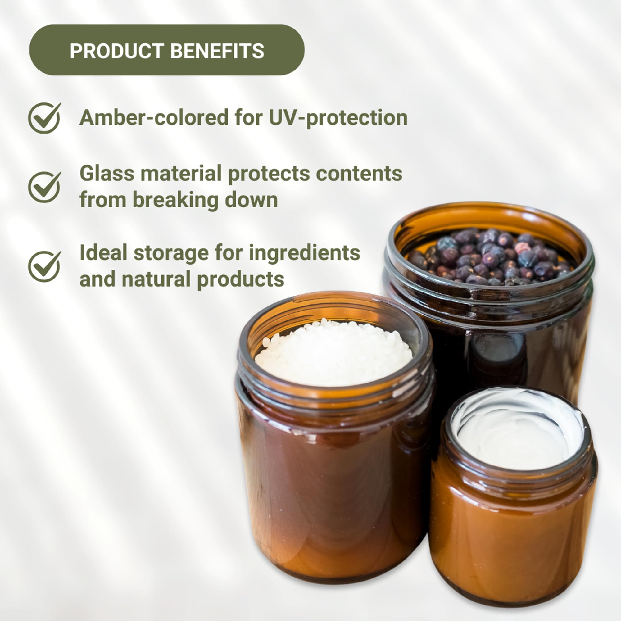 Nature Packaged Glass Amber 4Oz Jar - 12 Packs, Empty Round Jars For Beauty Products, Lotion, And Powders - Black Lid - Small Ca