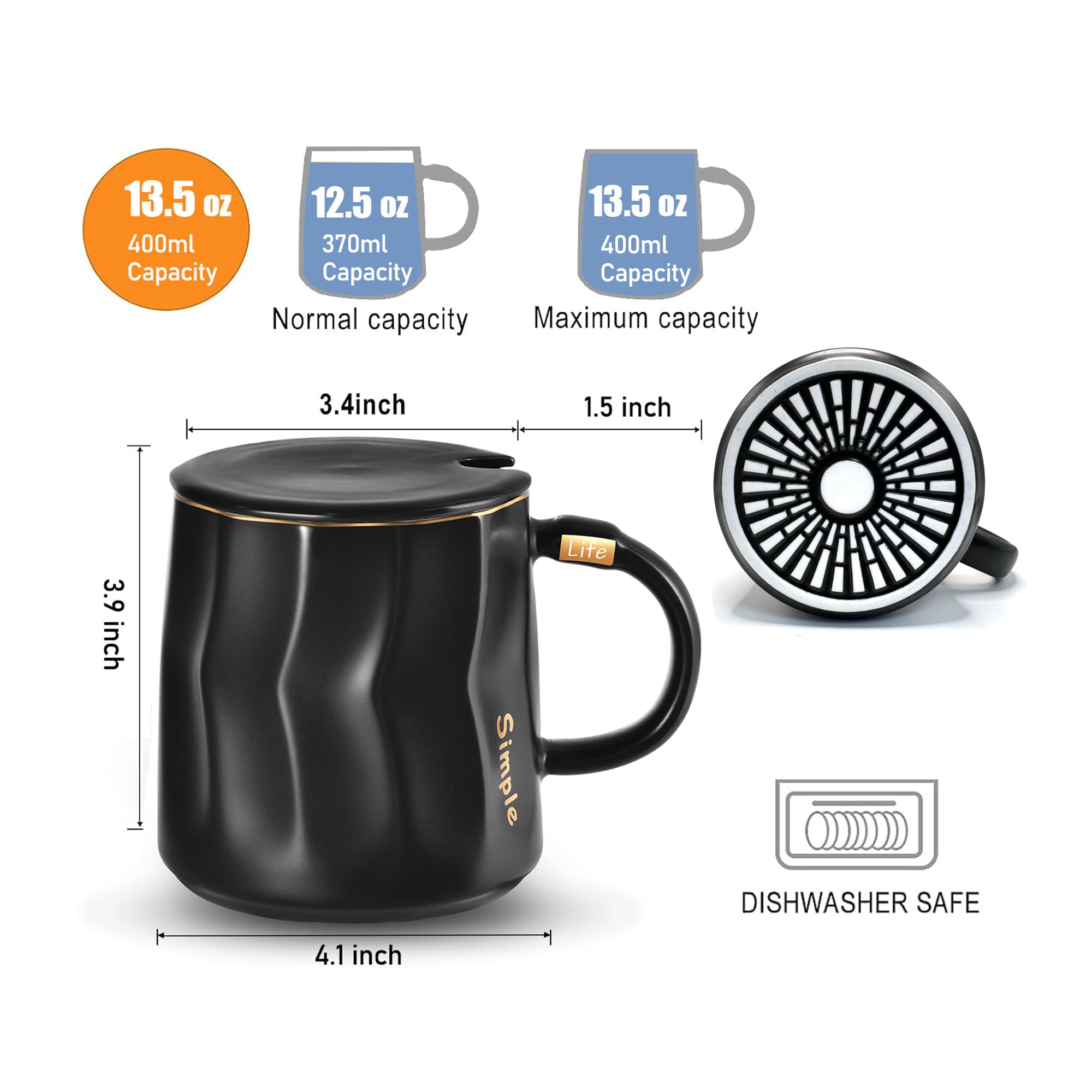 Coffee Mug Warmer & Mug Set, Krgmnhr Smart Coffee Warmer For Desk With Auto Shut Off For Desk Home Office Use, Pressure-Activate