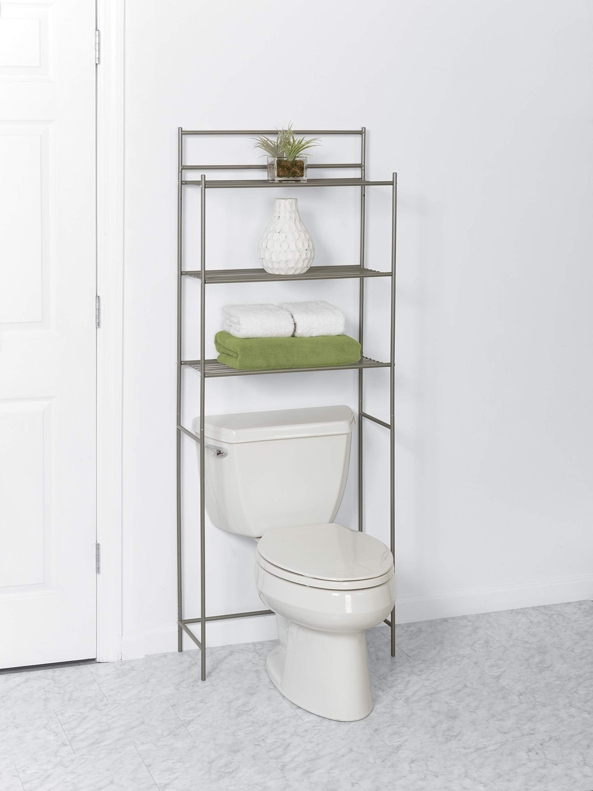 Zenna Home Bb78Nn 3-Piece Bath-In-A-Box Bath Storage Suite: Spacesaver, Shower Caddy And Over-The-Door Hooks, In Satin Nickel