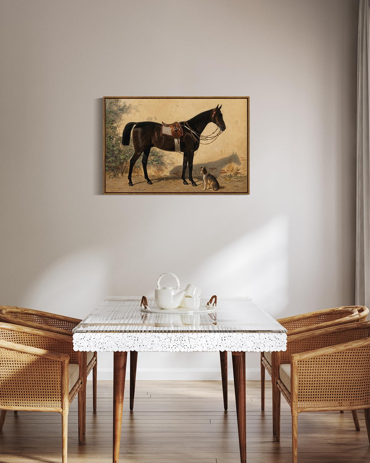 Arpeotcy Framed Canvas Horse Large Wall Art, Horse Art Print For Home Decor, Farmhouse Country Wall Decor For Living Room, Bathr