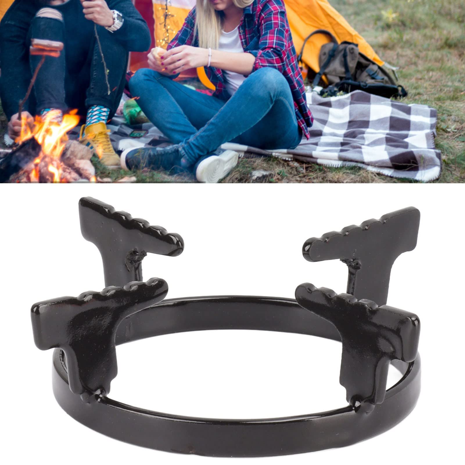 TOPINCN Wok Support Ring Cast Iron Gas Stove, Cast Iron Wok Rack Gas Stove Burner Ring Portable Gas Stove Rack Wok Stand for Kit