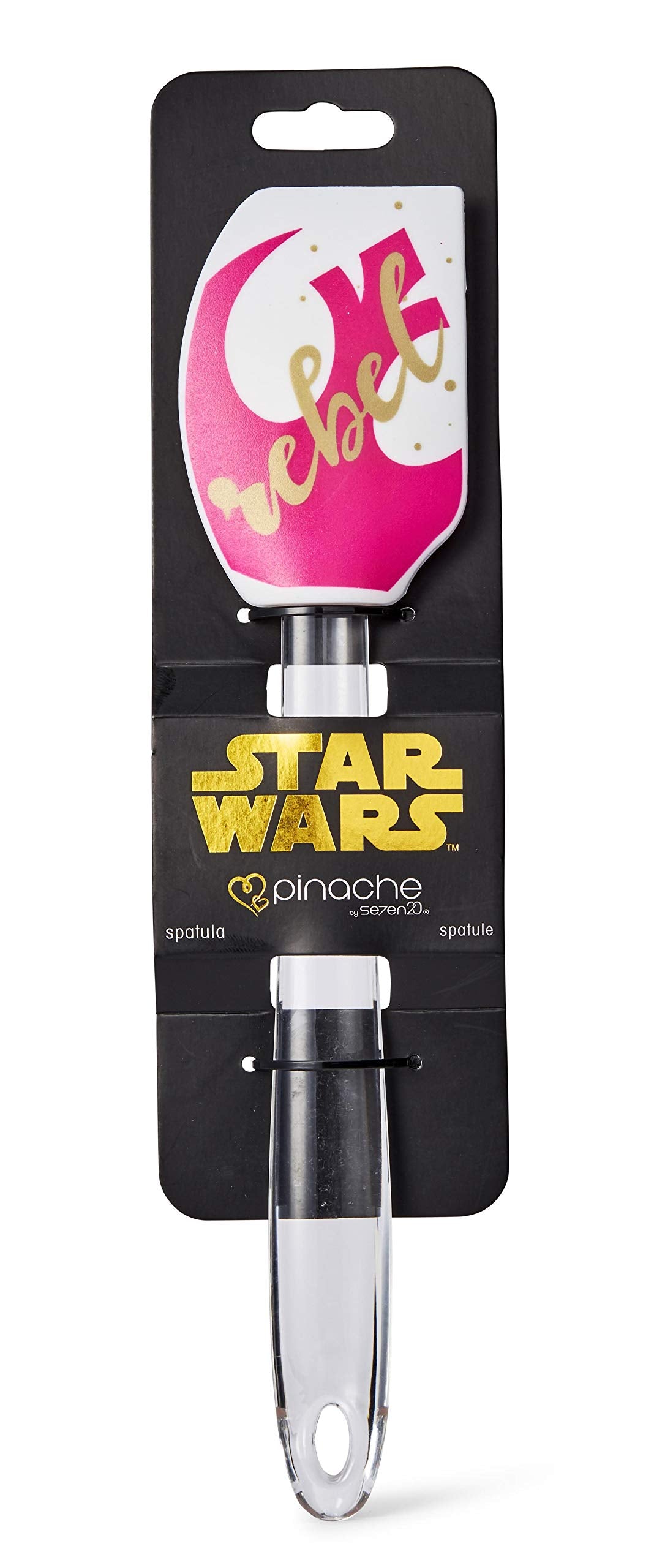 Star Wars 11-Inch Silicone Spatula - Cute Home Kitchen Baking, Cooking Utensil - White & Pink Rebel Design - Oven-Safe Household