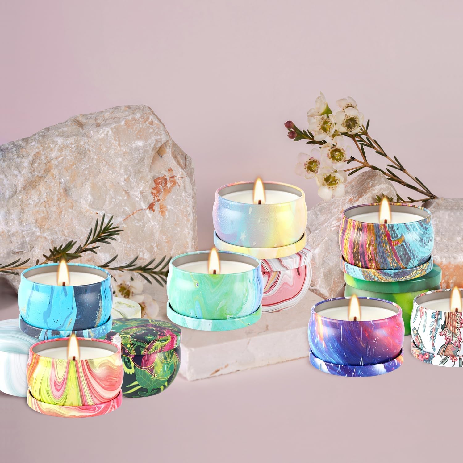 36 Packs Scented Candles Gift Set, Fragrances Candle for Women, 2.5 OZ Portable Jar Candle for for Spa, Yoga, Bath, Aromatherapy