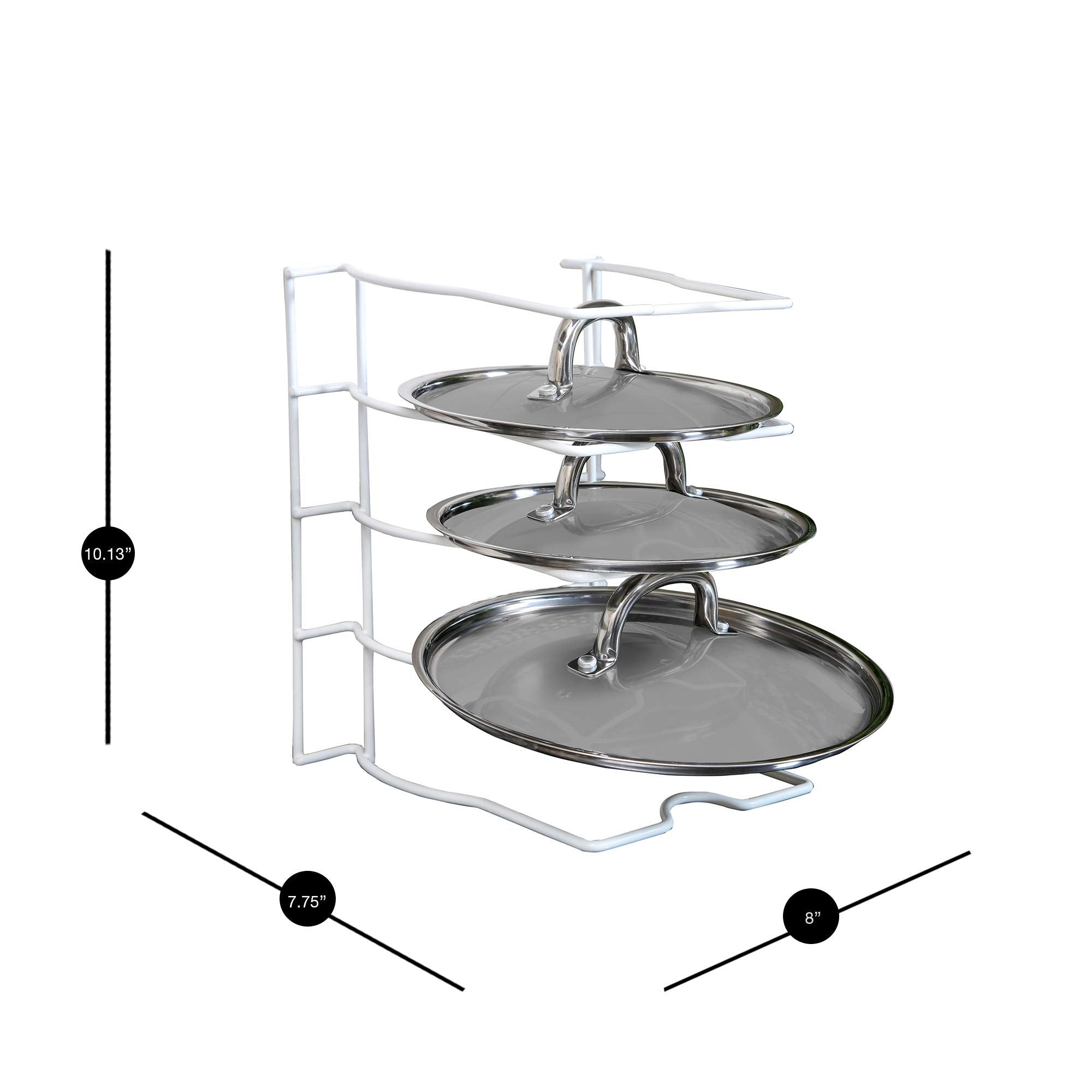 Smart Design Bakeware & Lid Storage Rack W/ 4 Compartment Dividers - Steel Metal Frame - Rust Resistant Finish - Cooking & Bakin