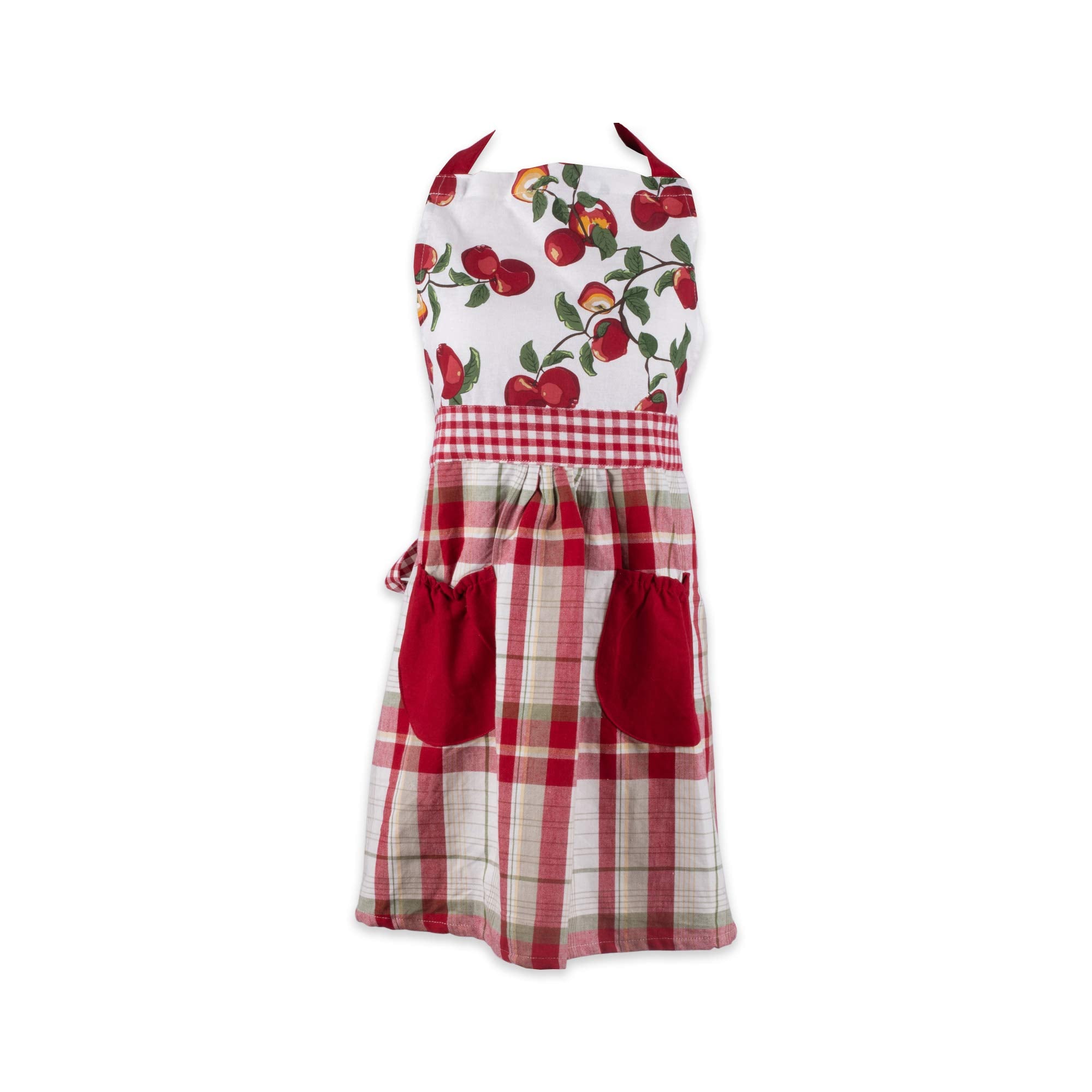 DII Womens Fall & Thanksgiving Kitchen Apron Adjustable, Long Waist Ties, Apple Orchard