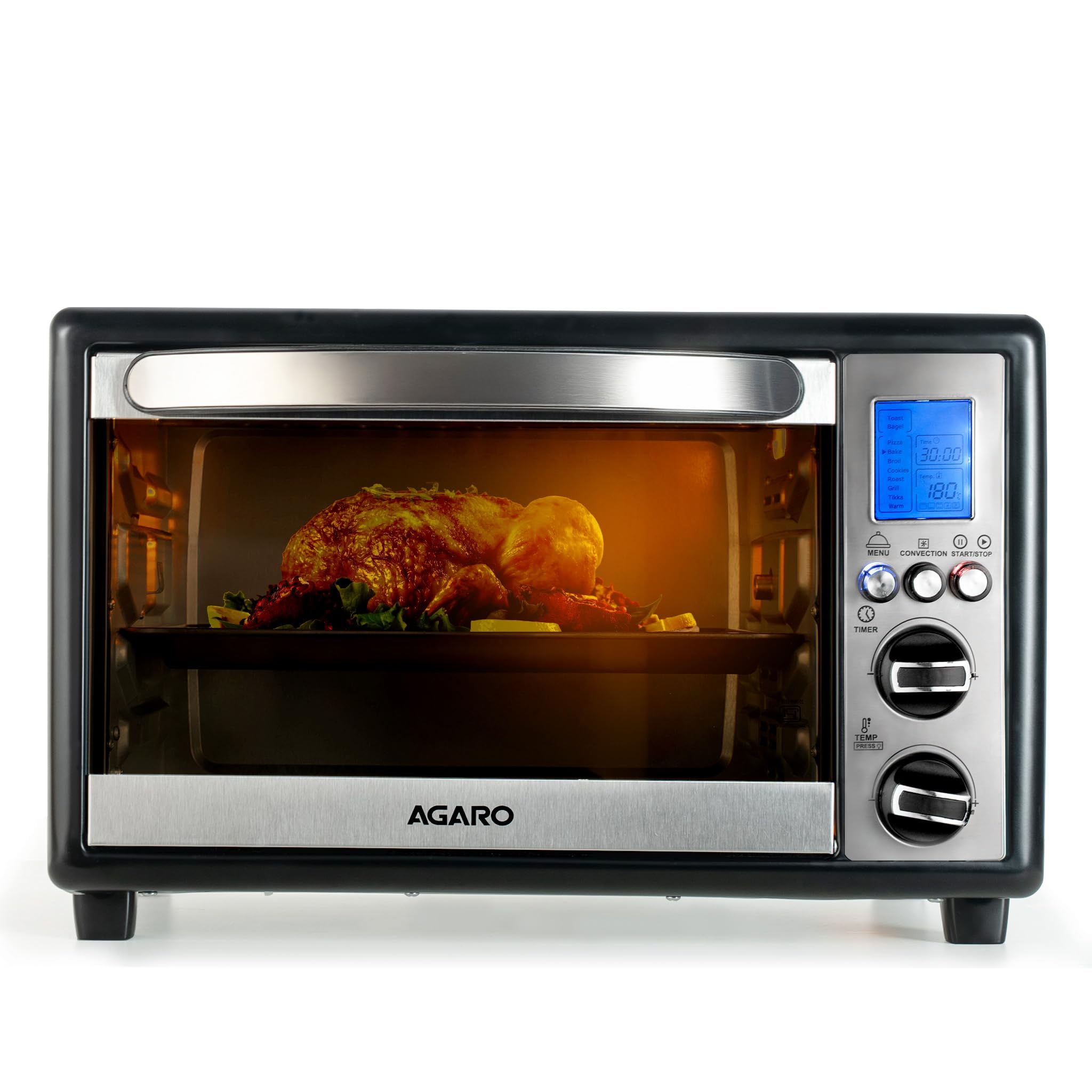 Agaro Imperial 30L Digital Otg, Convection Oven Toaster Griller With 9 Preset Cooking Modes, Motorized Rotisserie, Backlit Lcd, 