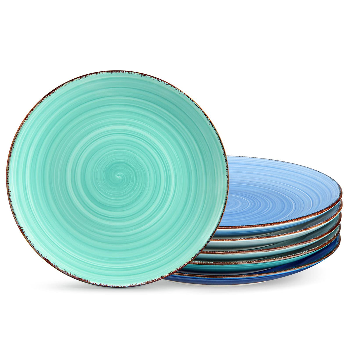 Vancasso Bonita Dinner Plate Set, 10.5 Inch Ceramic Plates, Colorful Salad Plates Set Of 6, Microwave Oven And Dishwasher Safe,